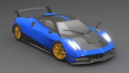 Pagani Huayra Low-poly 3D