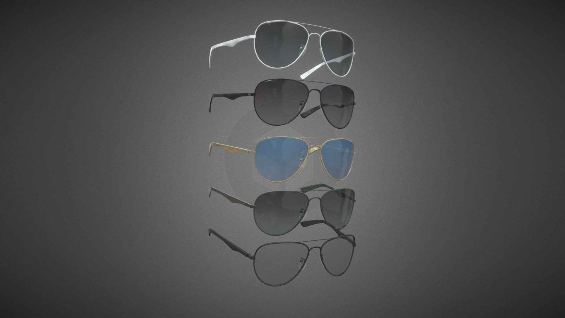 Sunglasses low poly pack 3d model