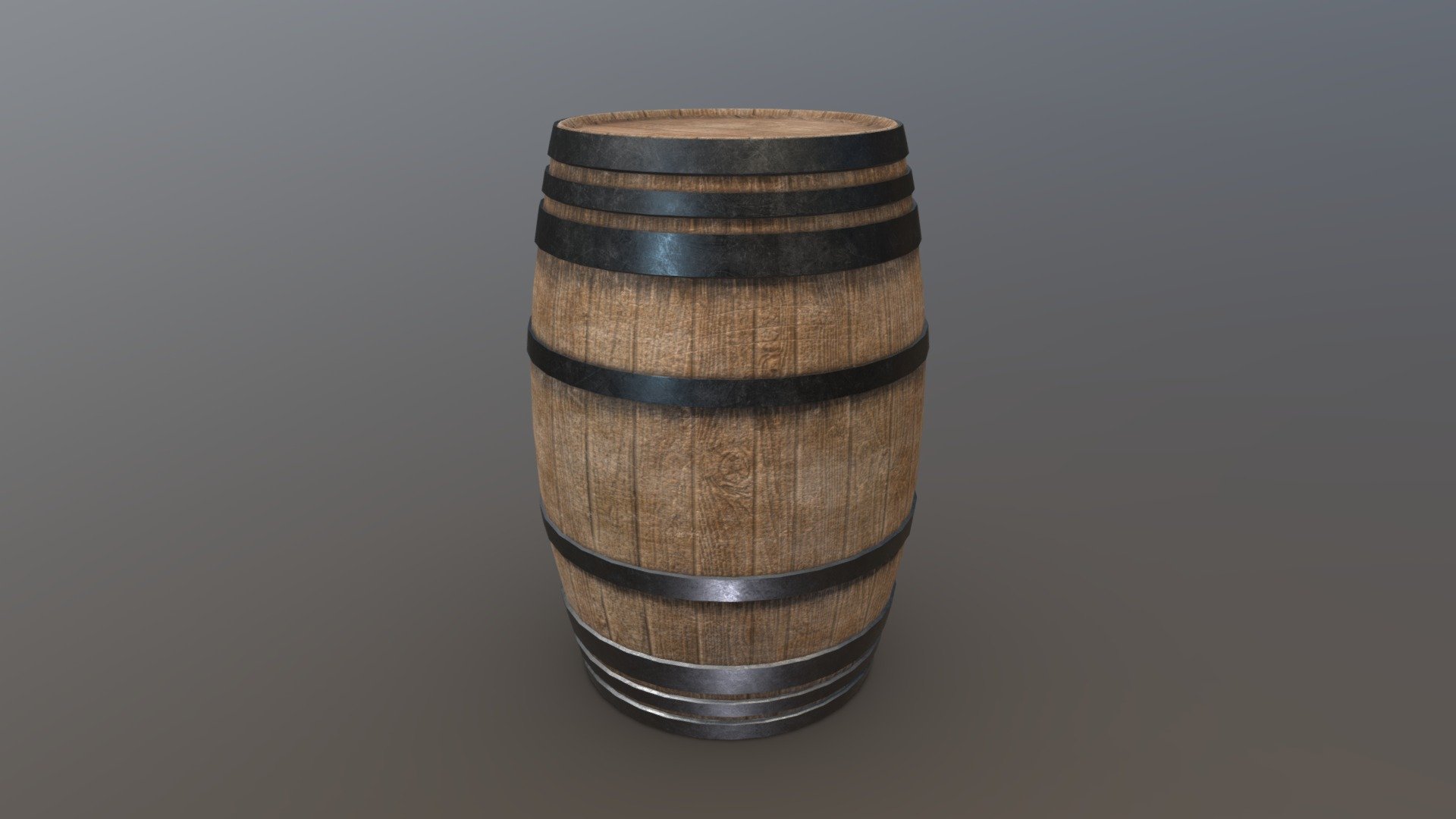 Old Wooden Barrel 3d model