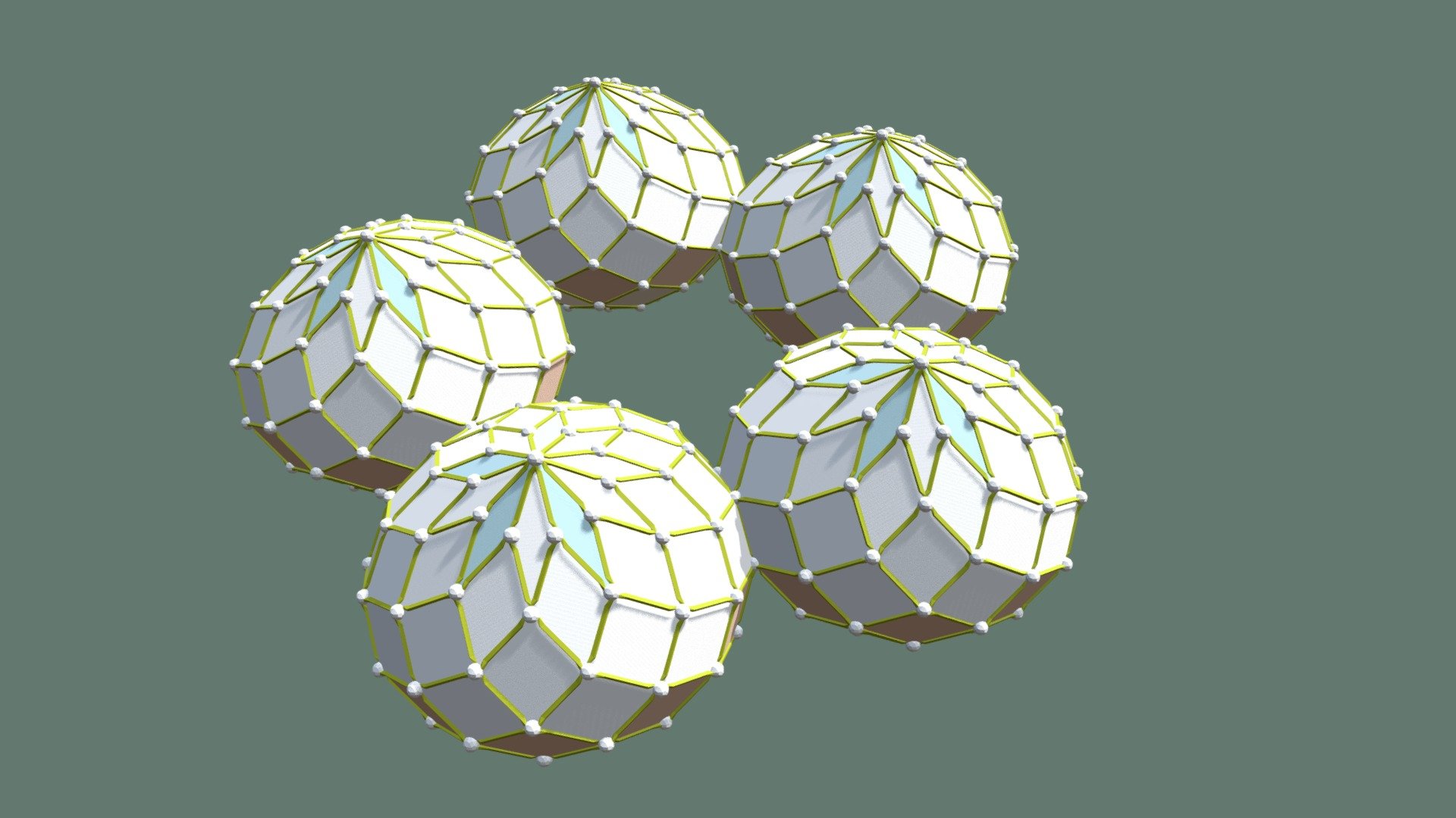 Conjoined Zonohedra 3d model