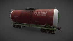 Old Russian Tank Wagon Low-poly 3D model