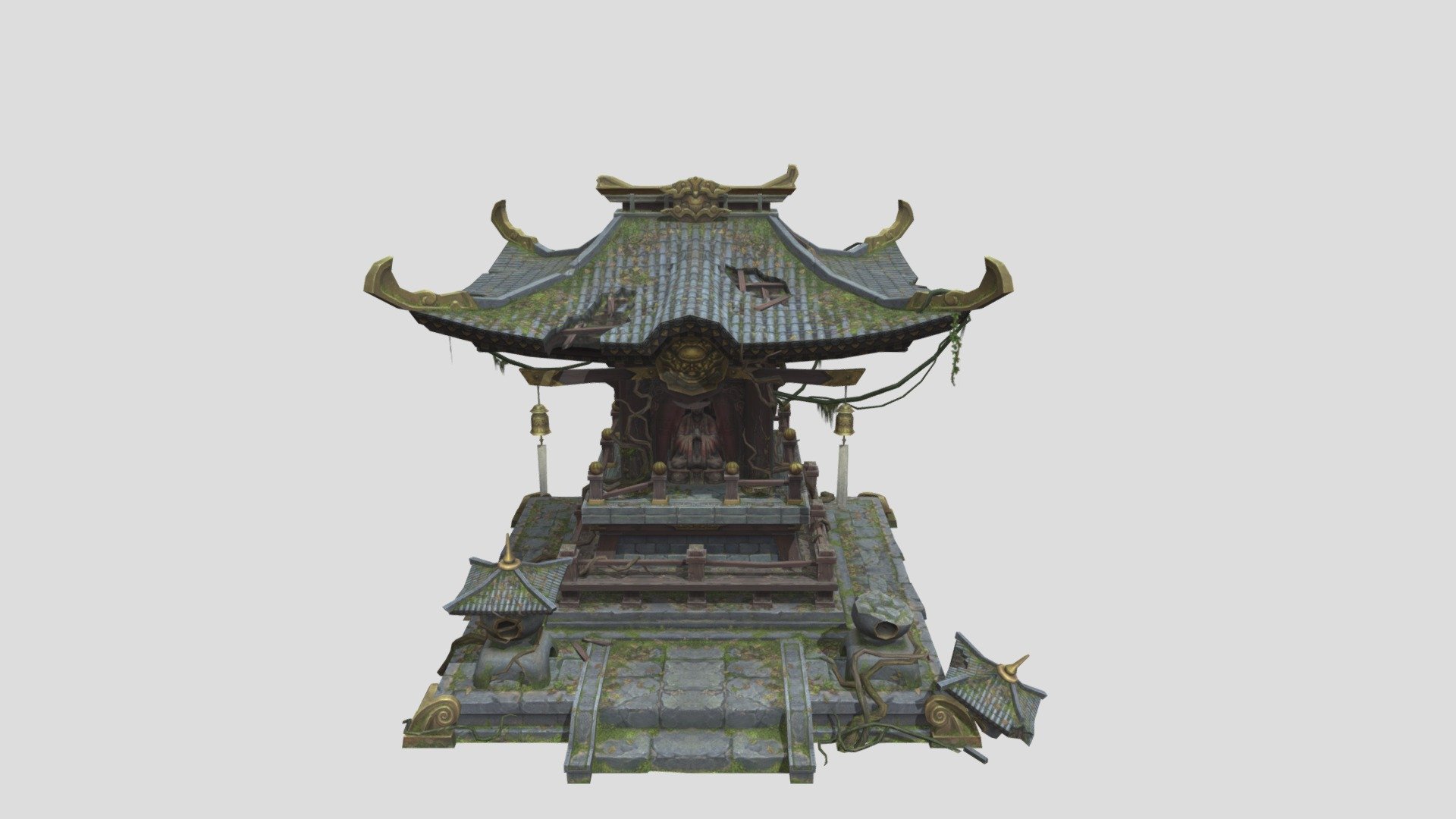 Broken Buddhist shrines 3d model