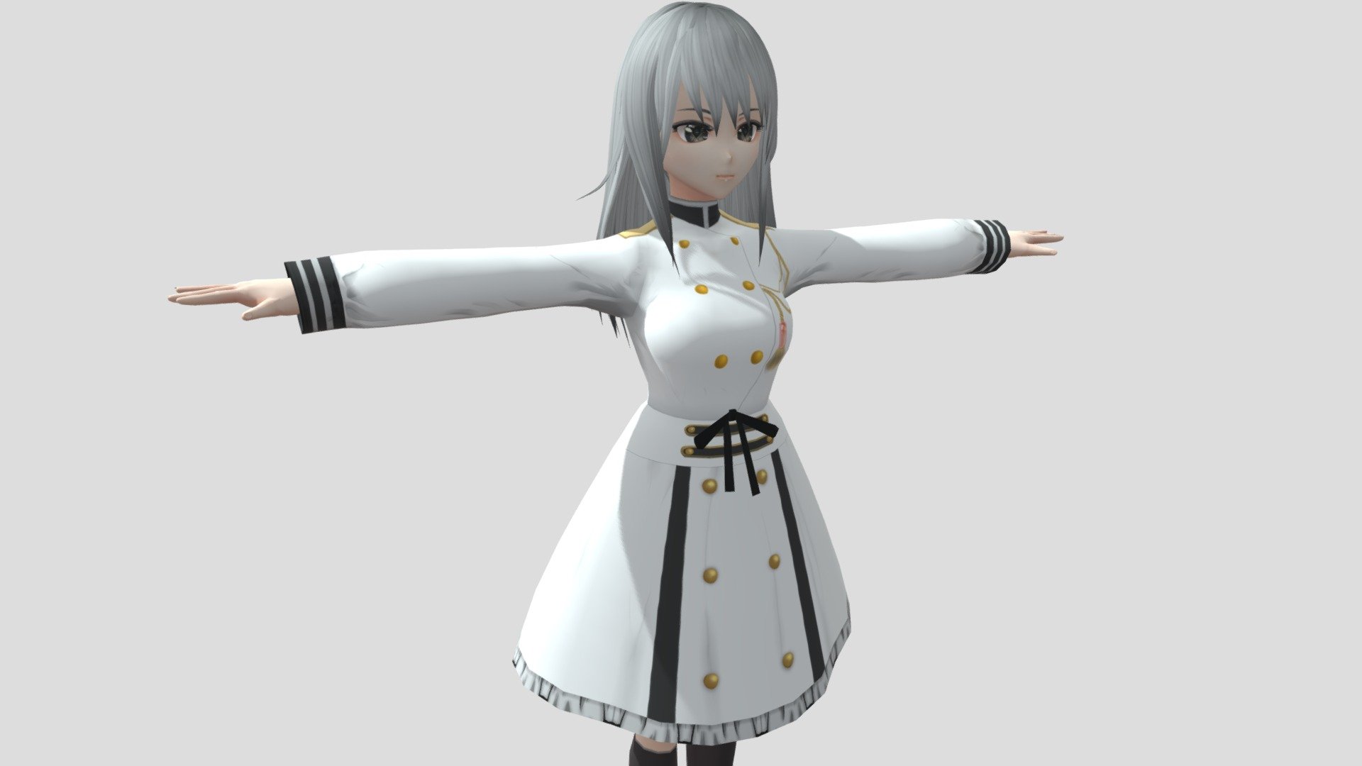 【Anime Character】White Navy Package (Unity 3D) 3d model