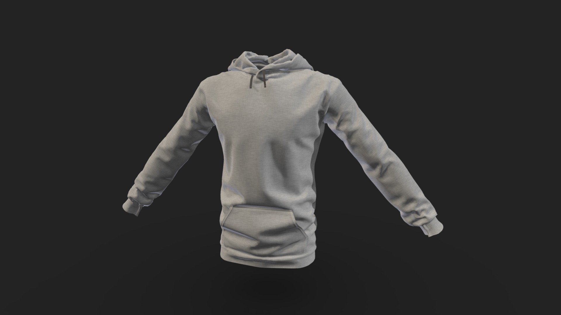 Gray Hoodie 3d model