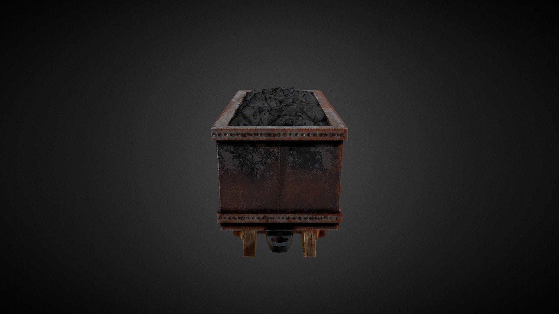 Mine Cart with coal 3d model