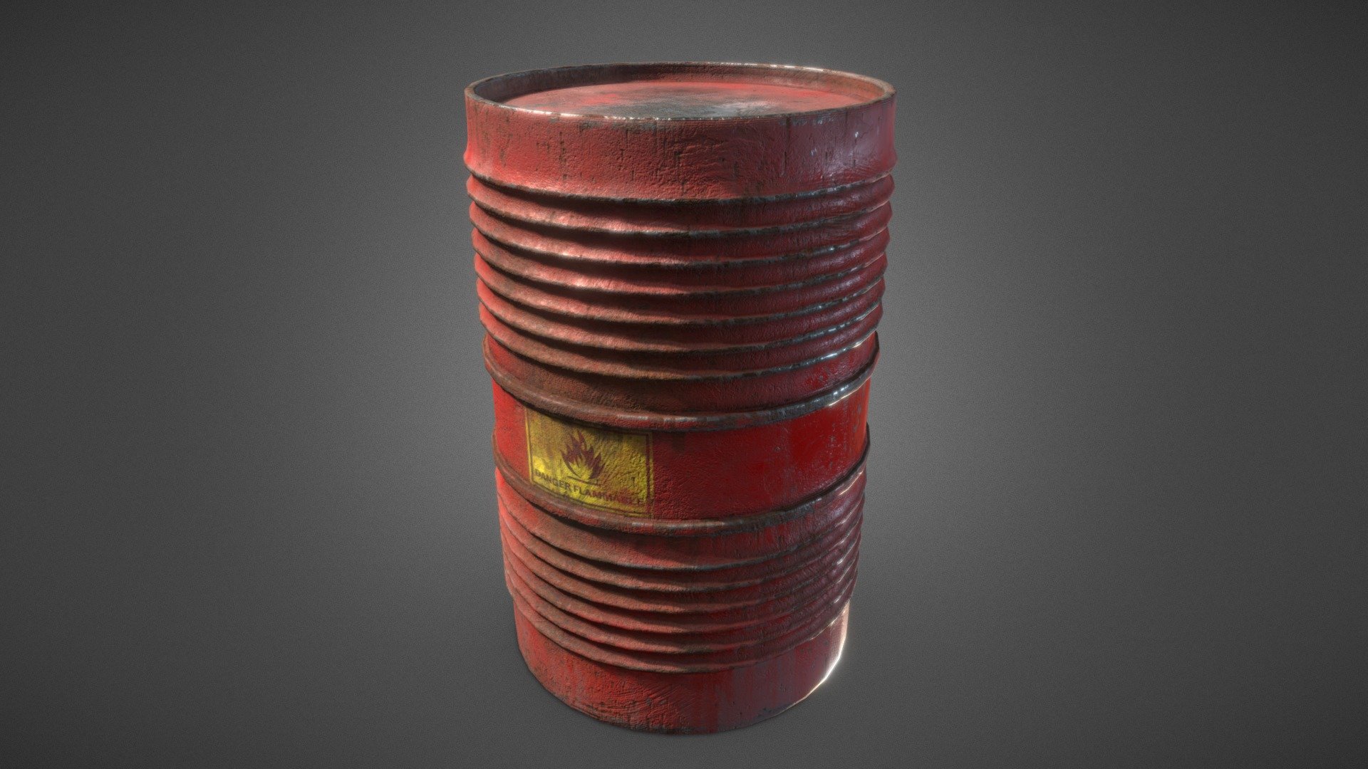 Dirty red barrel 3d model 3d model