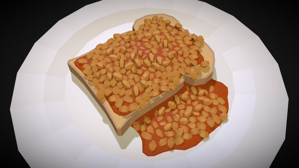 Beans on toast 3d model