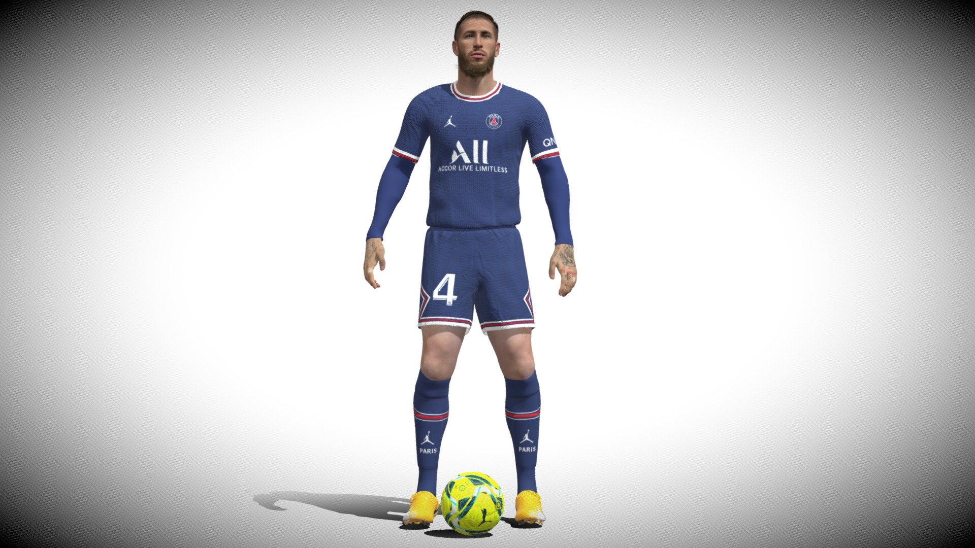 3D Rigged Sergio Ramos 3d model