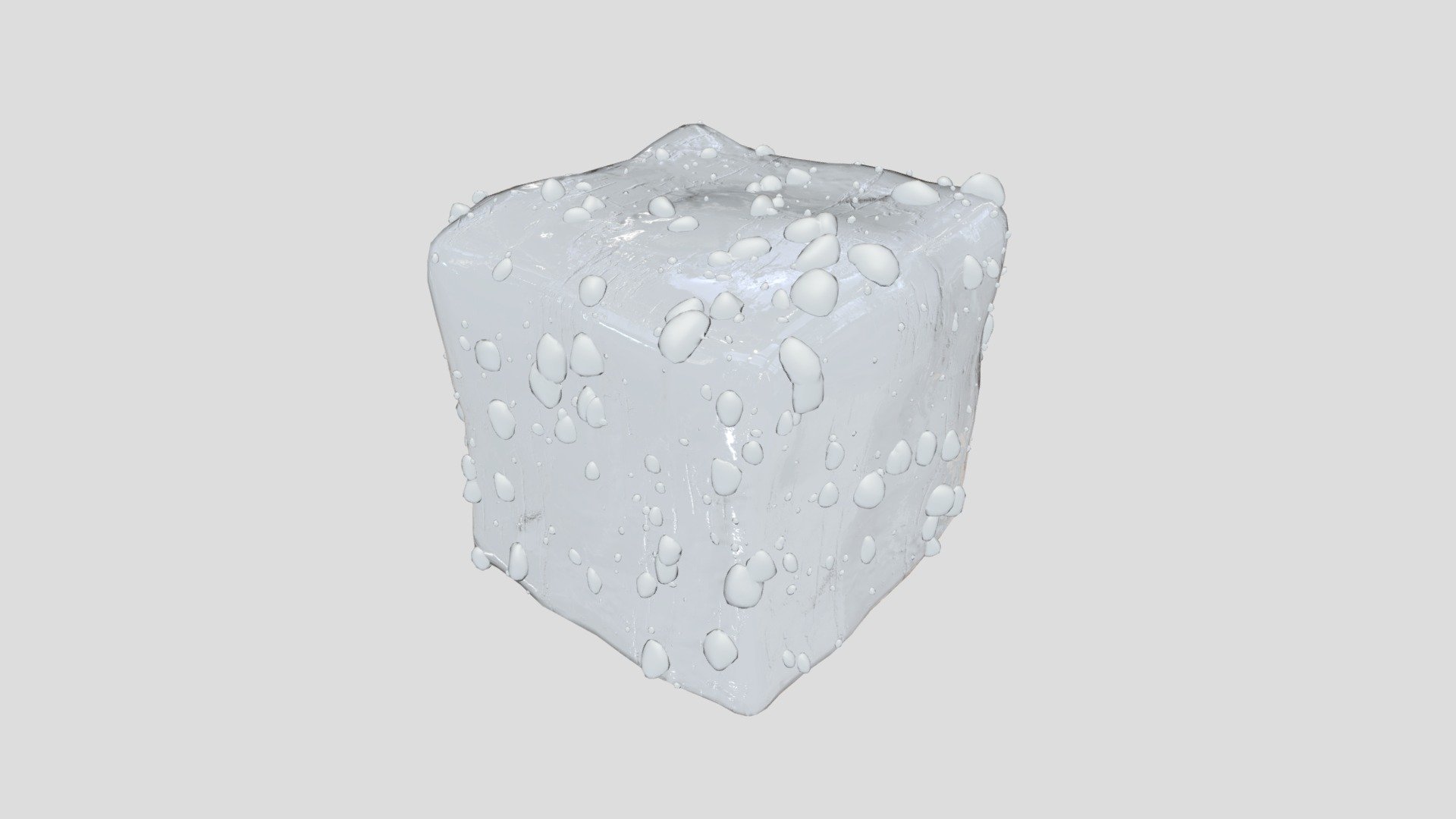 Ice Cube with Condensation 3d model