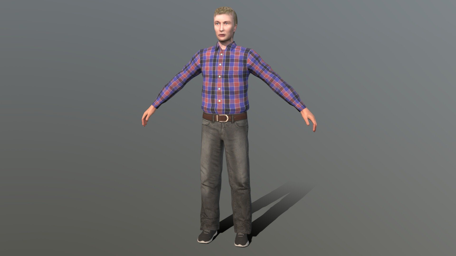 Male LowPoly (Rigged) 3d model