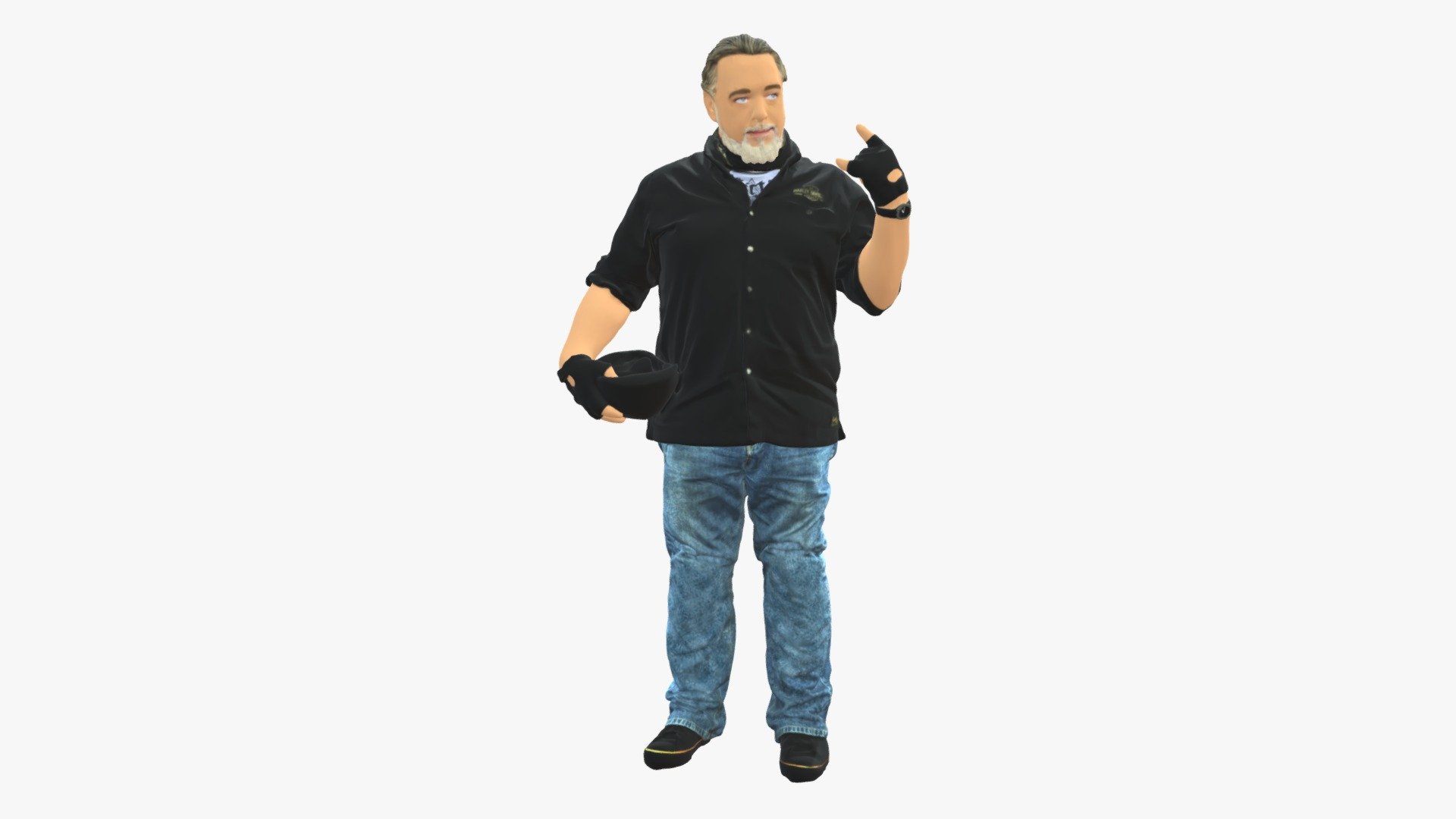 Man in black tshirt rock 0786 3d model