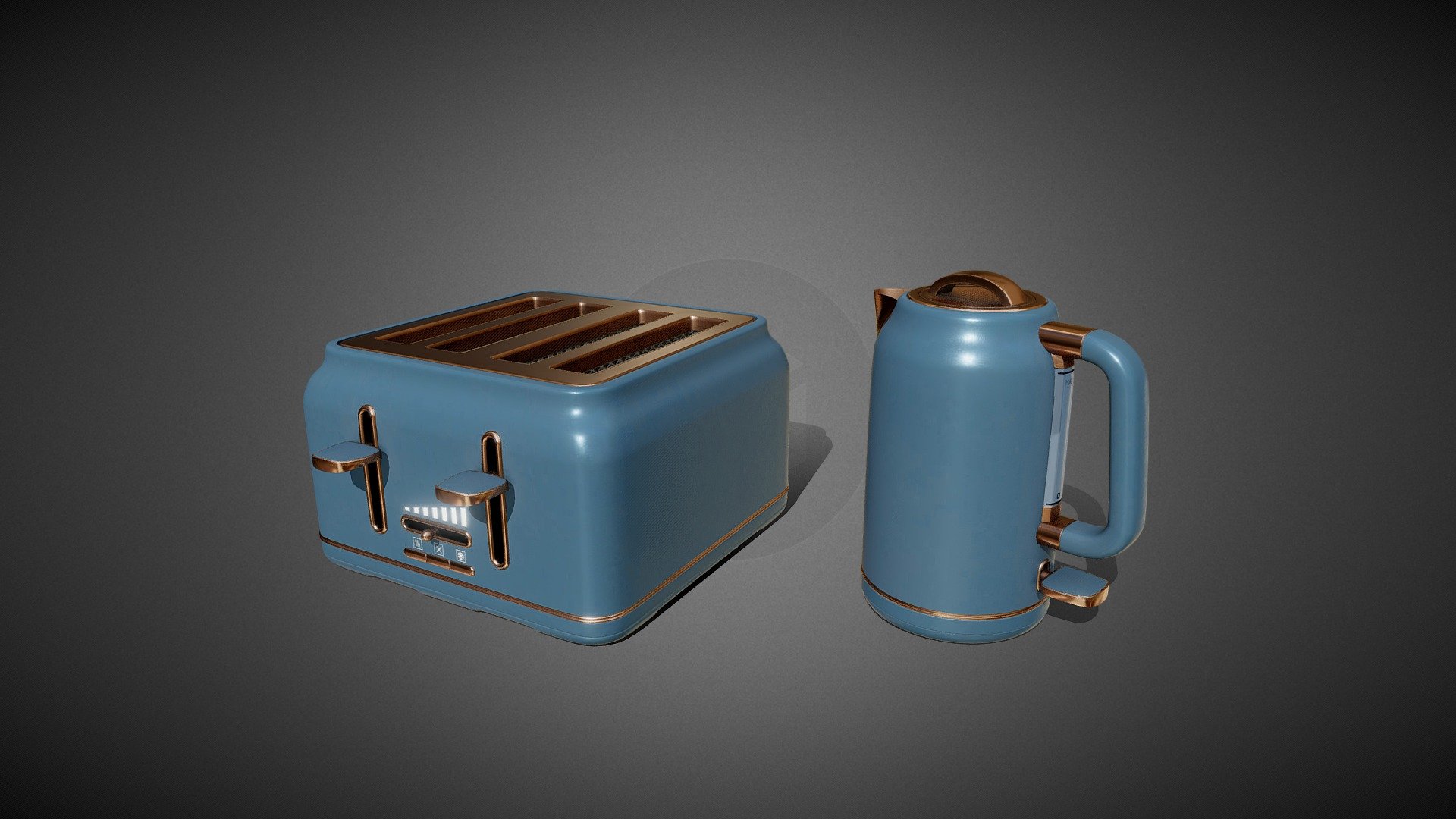 Toaster and Kettle 3d model