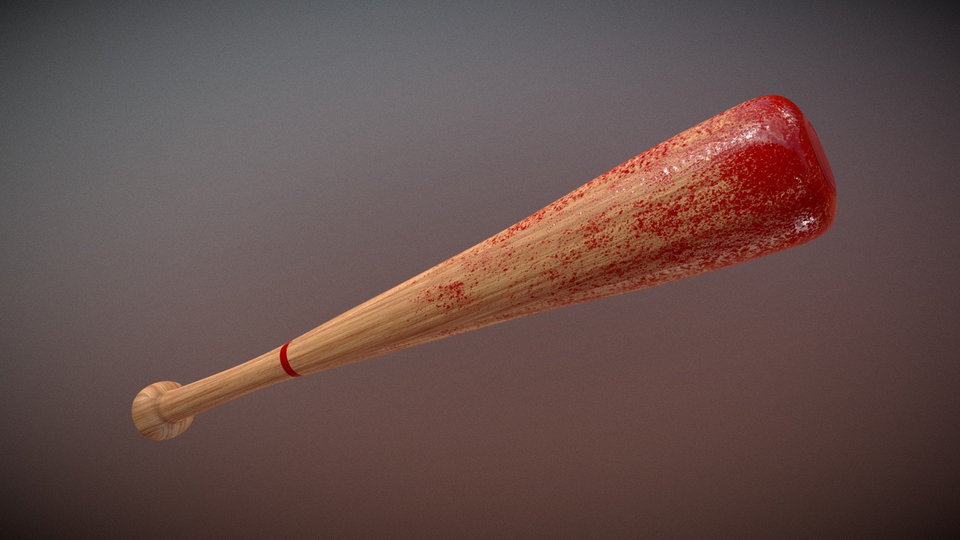 Baseball bat covered in blood 3d model