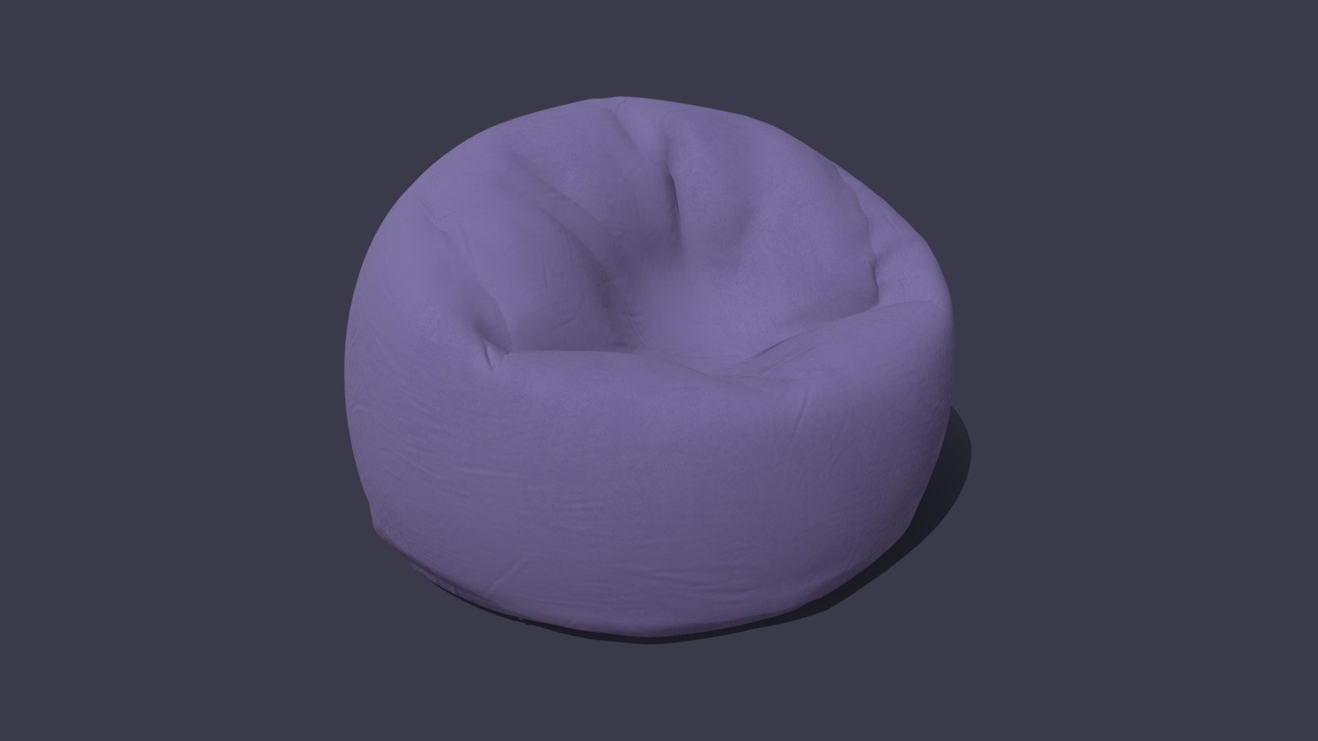 Purple Velvet Bean Bag 3d model