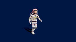 Stylized low-poly astronaut in a spacesuit