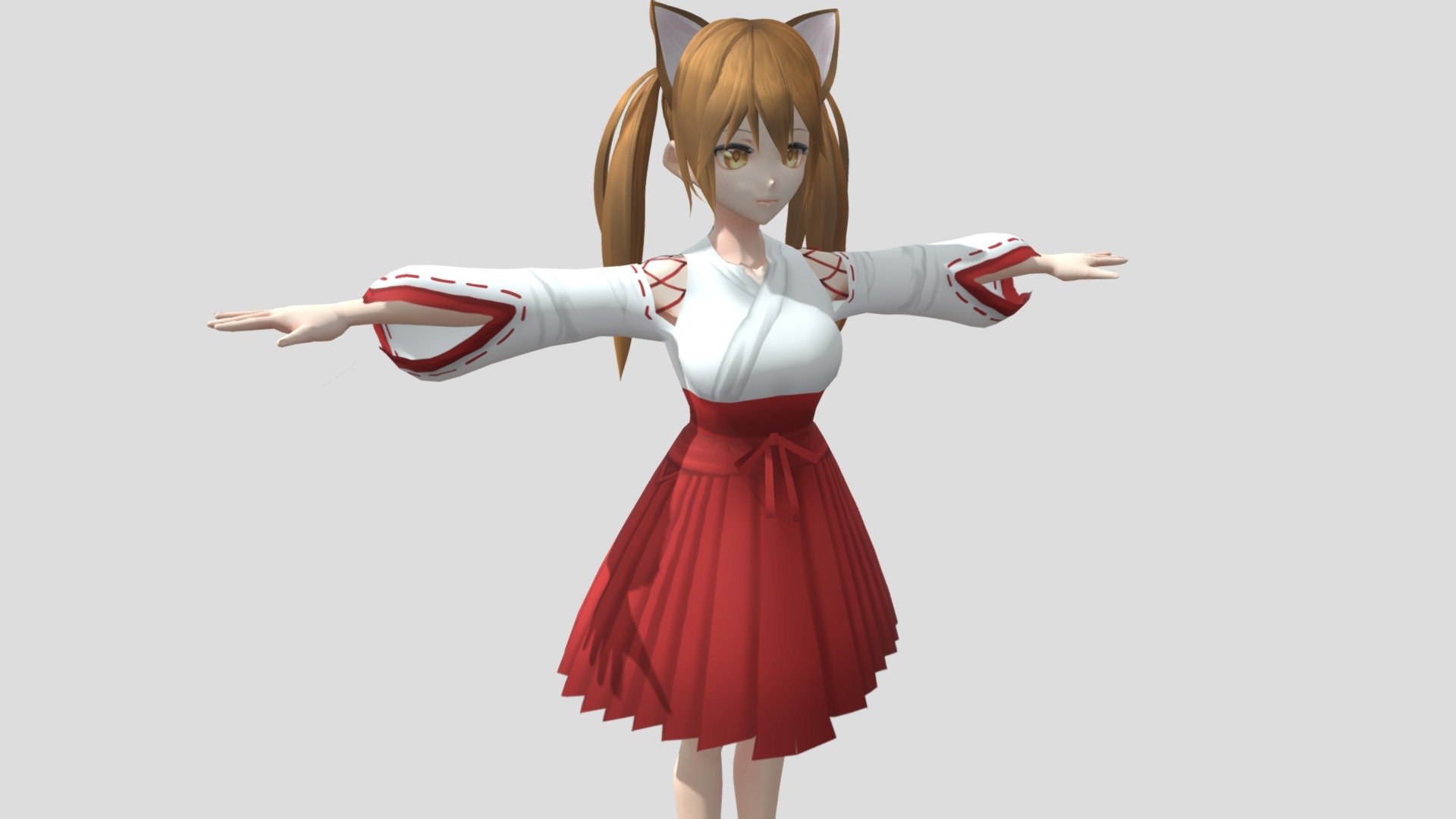 【Anime Character】Maple (Miko/Unity 3D) 3d model