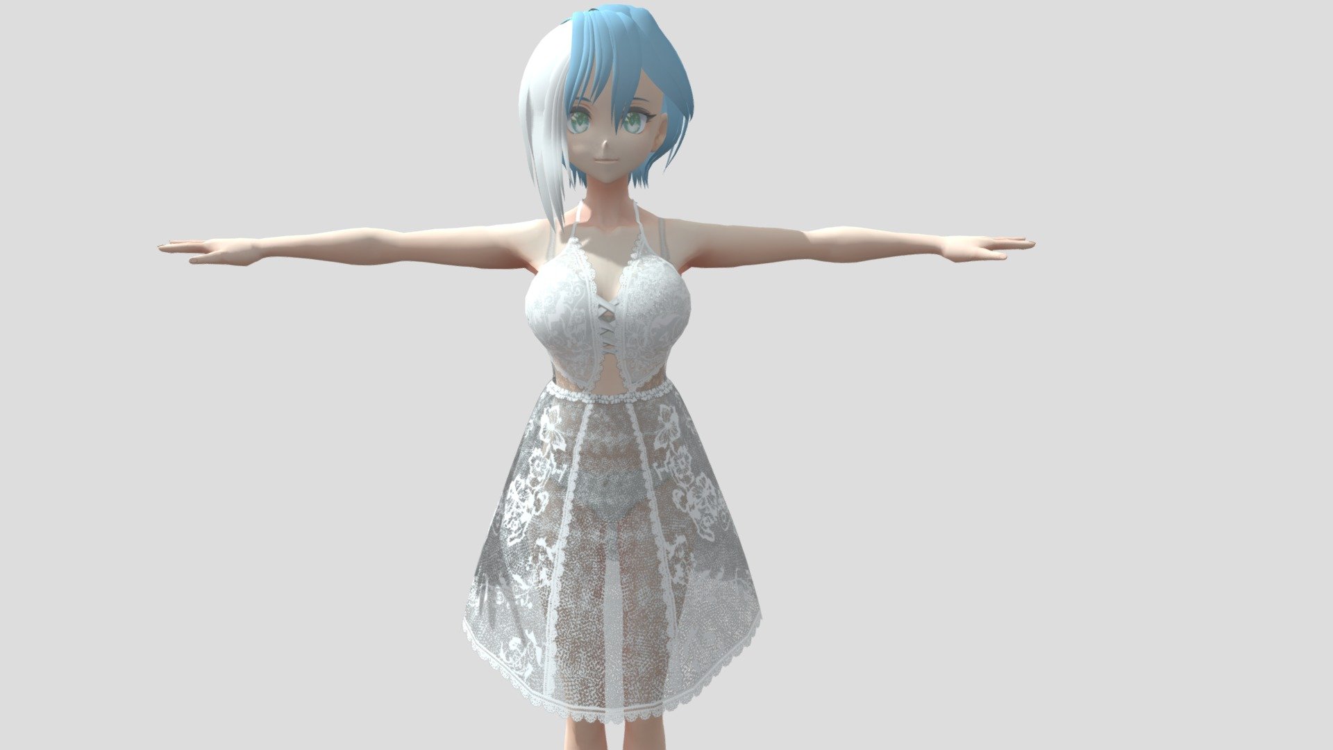 【Anime Character】Female002 (Unity 3D) 3d model