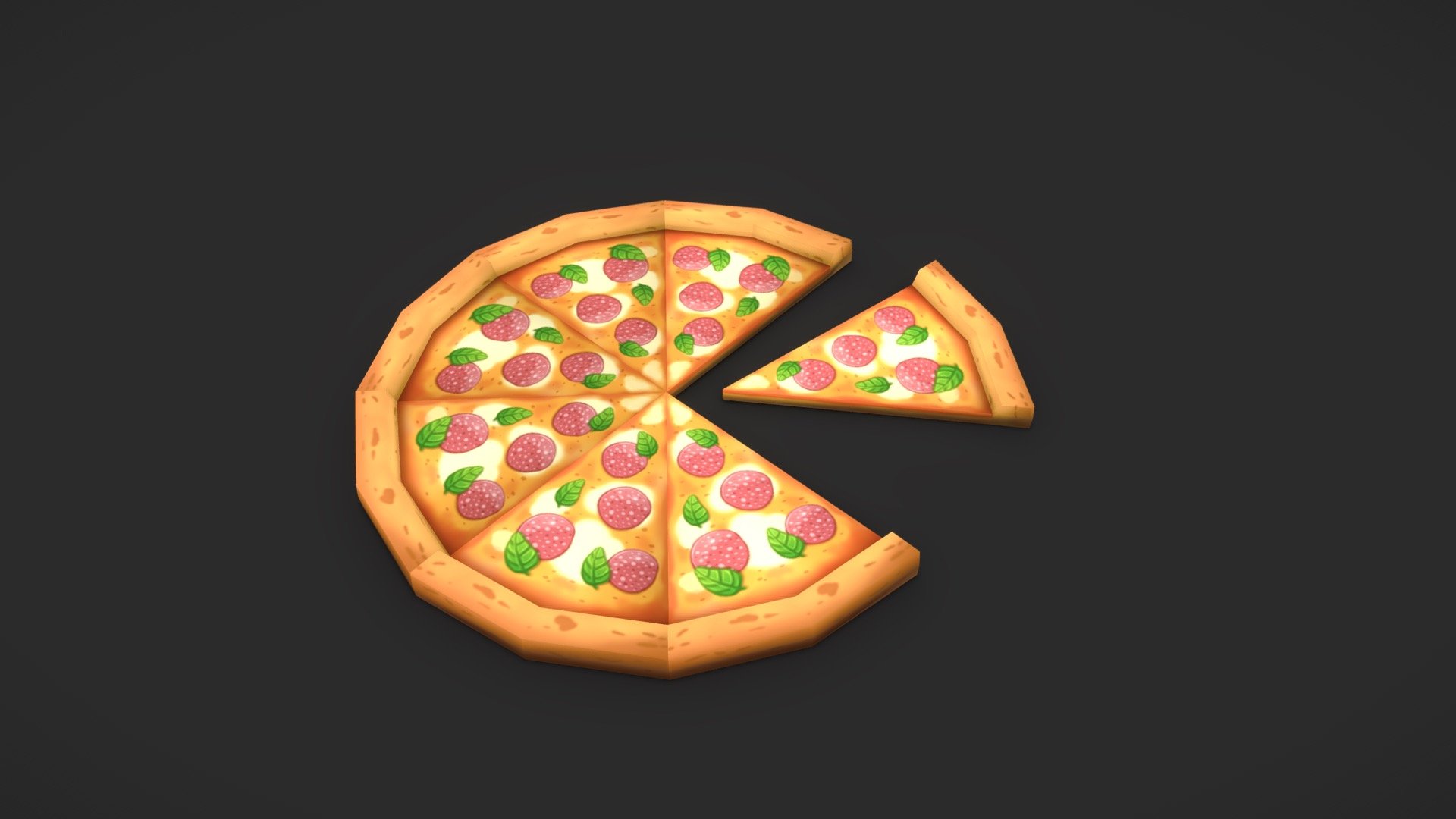 Handpainted pizza 3d model