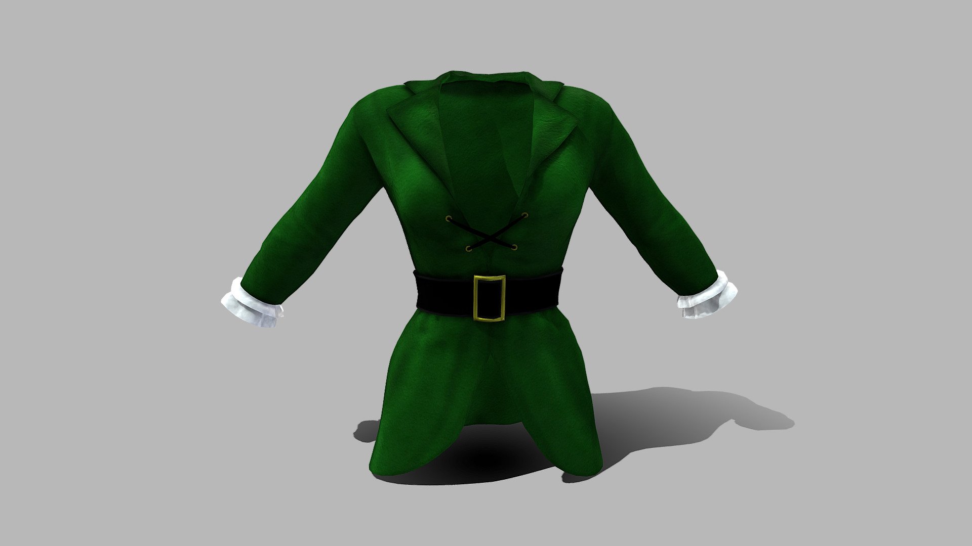 Female Green Steampunk Jacket 3d model