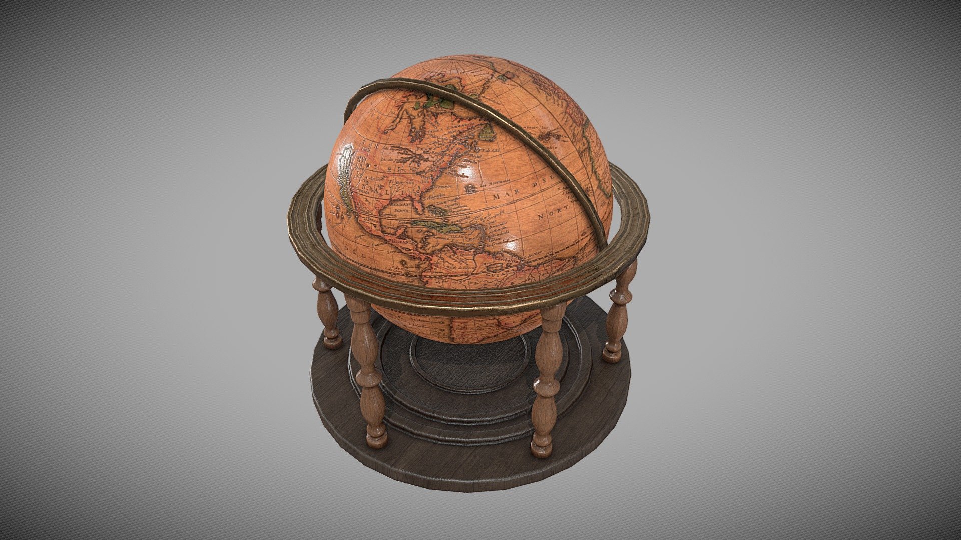 vintage globes 3d model