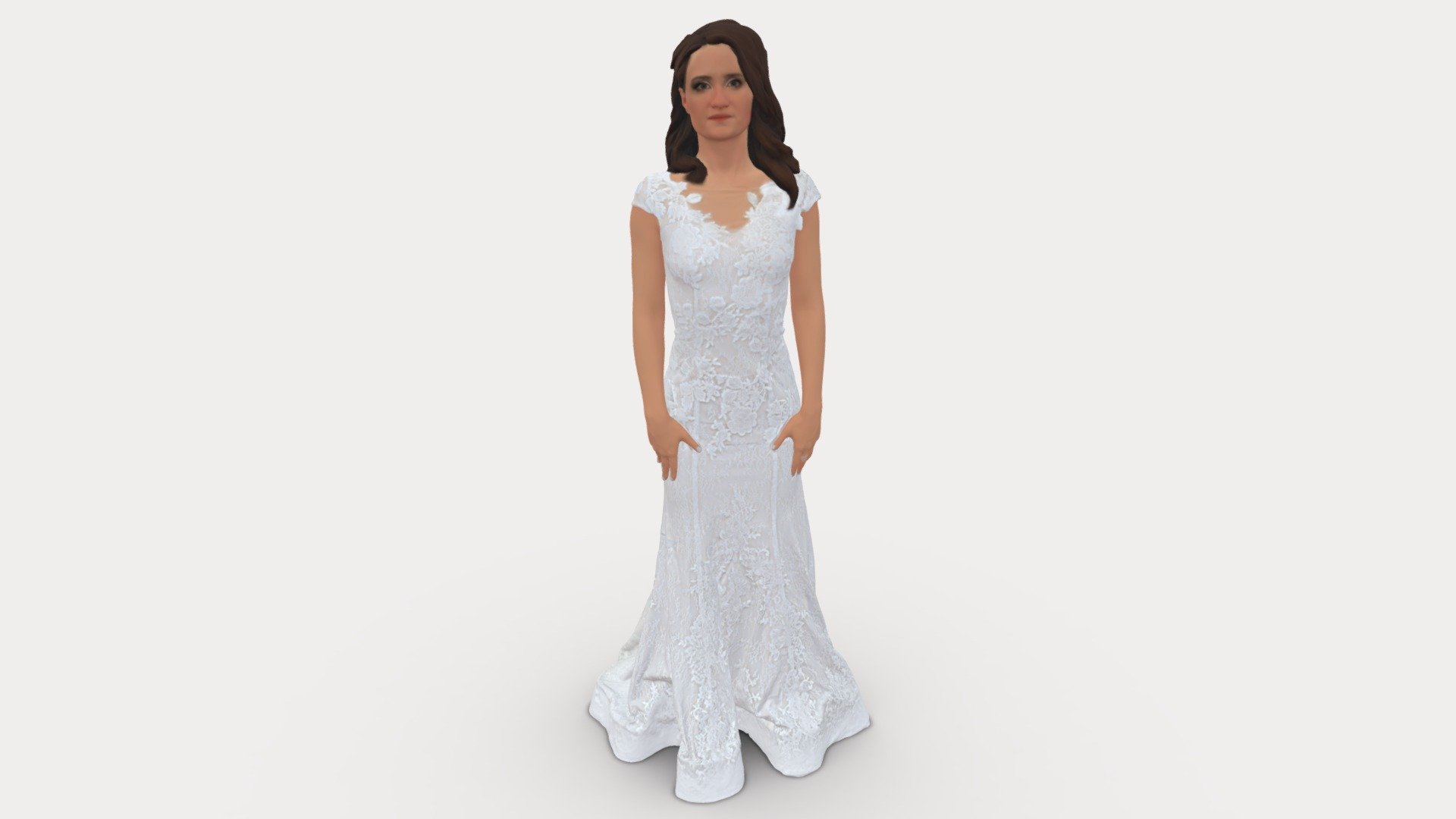 Bride in dress 0414 3d model