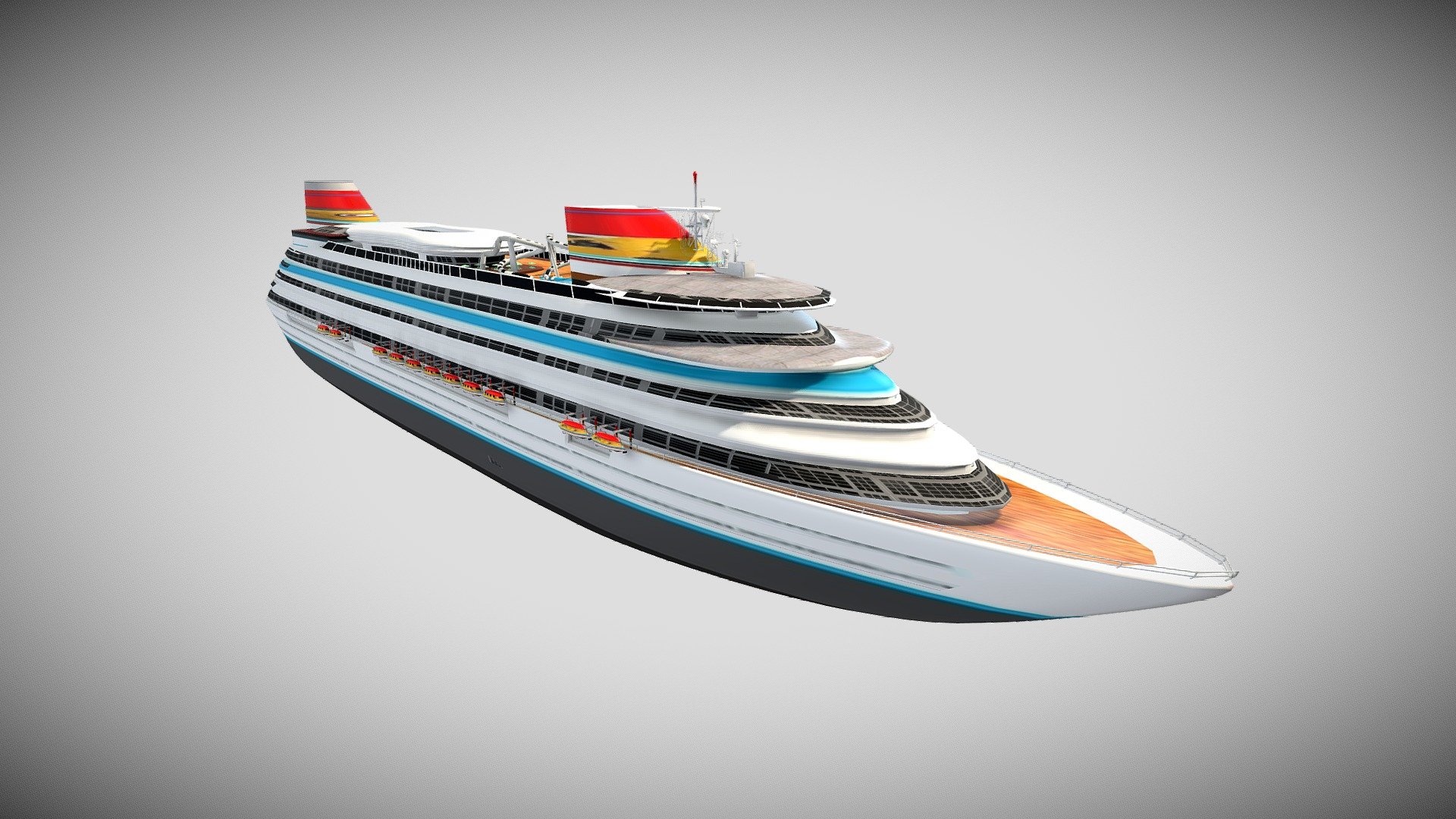 The cruise liner model ship 3D model 3d model