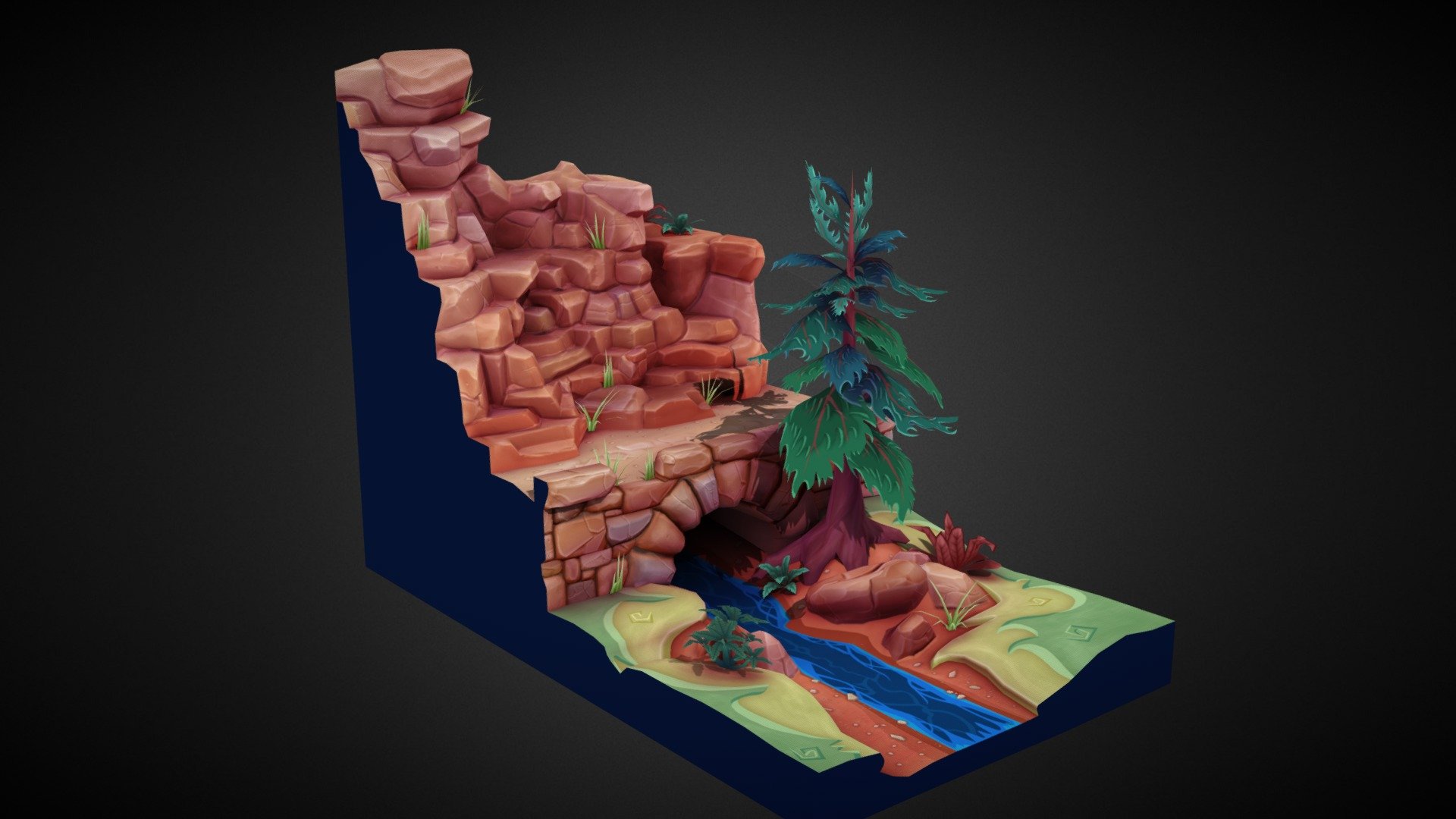 Forest Valley Diorama 3d model