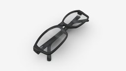 Modern Cat Eye-shaped glasses folded