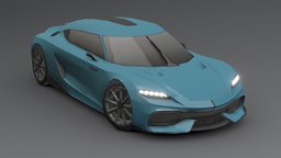 Koenigsegg Gemera Low-poly 3D.