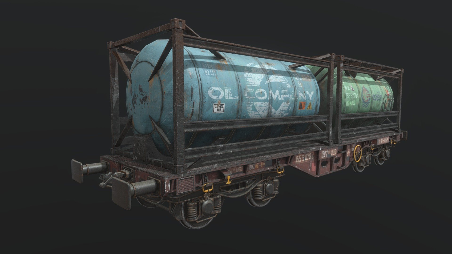 Wagon, texturing demo. 3d model