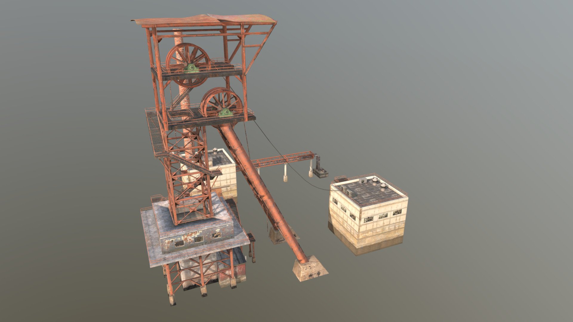 Low Poly Mining Tower 3d model