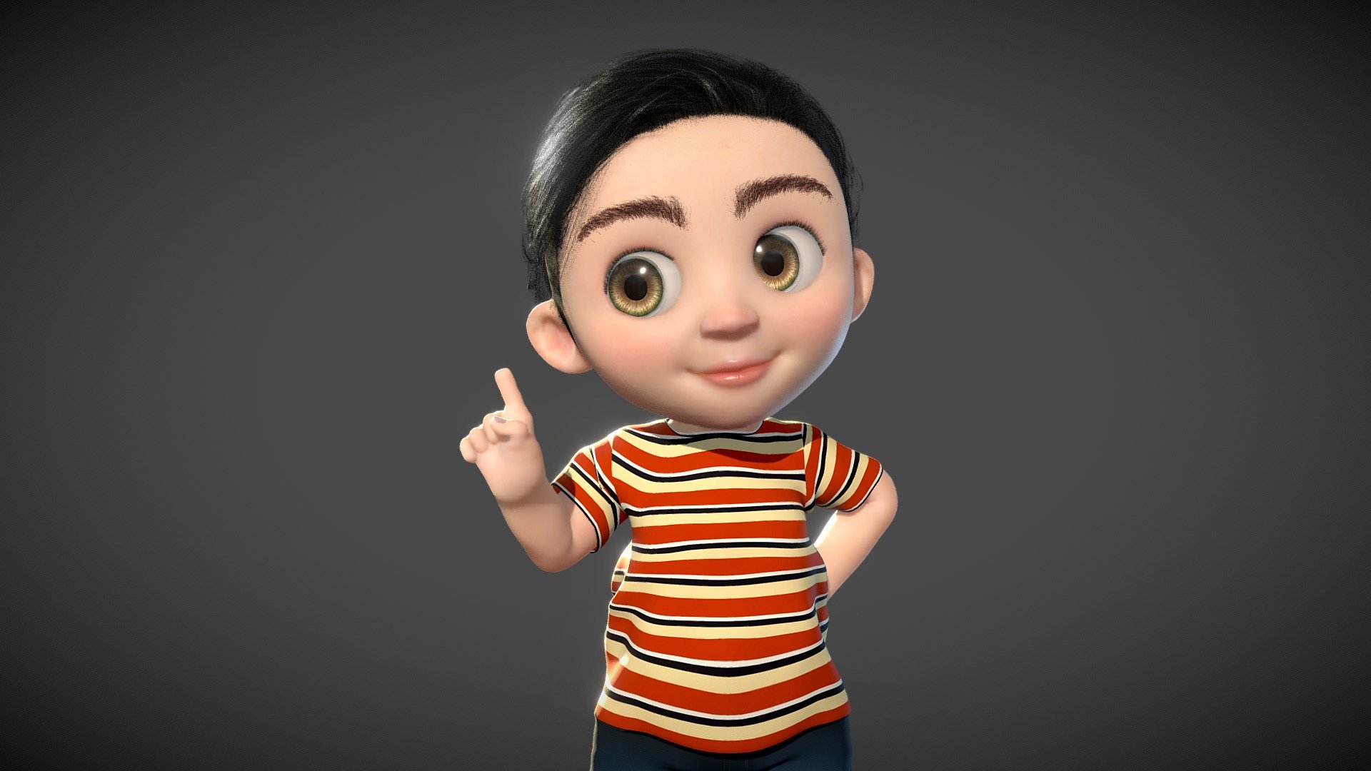 Cartoon boy cartoon kids have binding 3d model