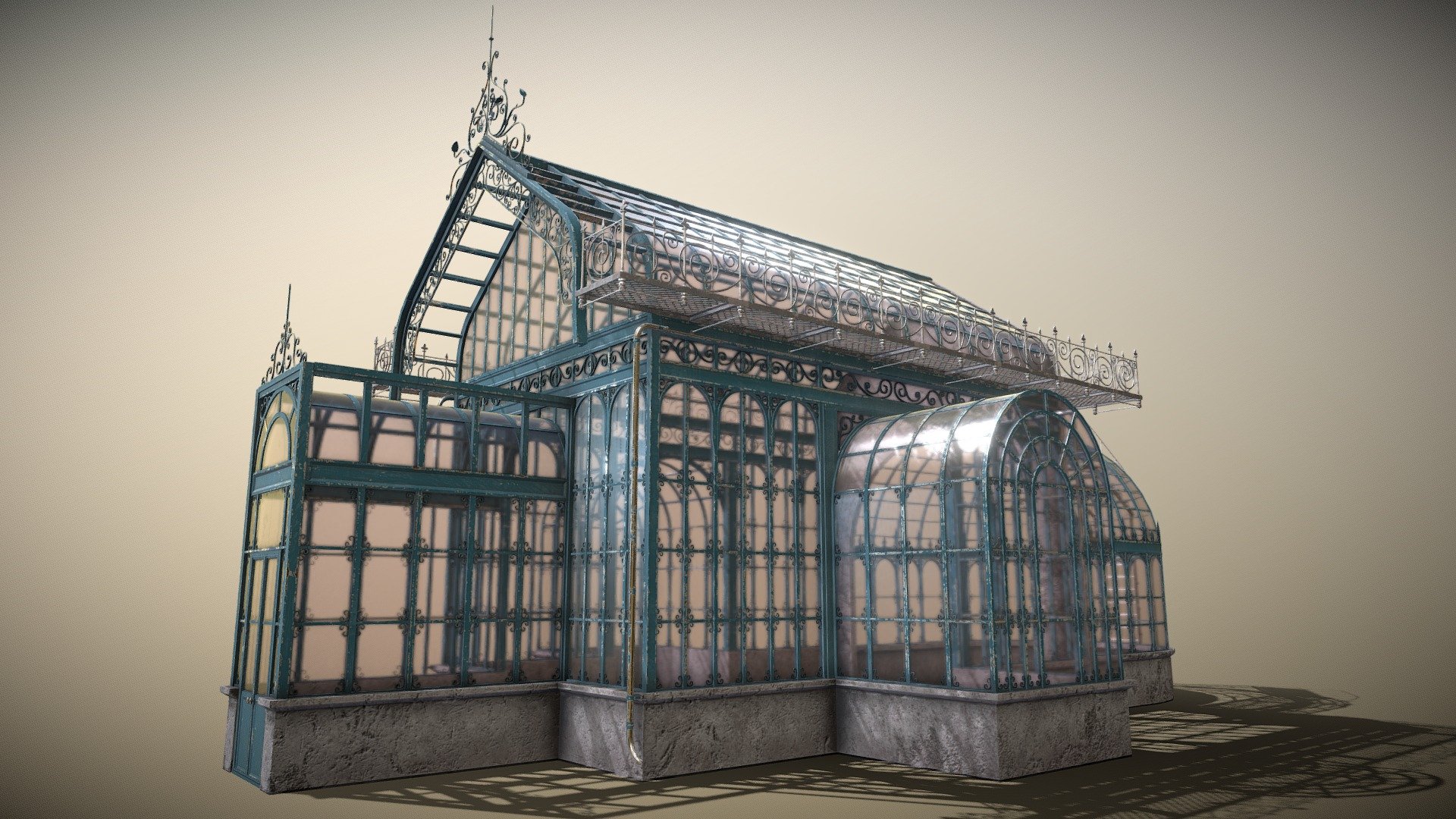 Greenhouse Romanesque style 3d model