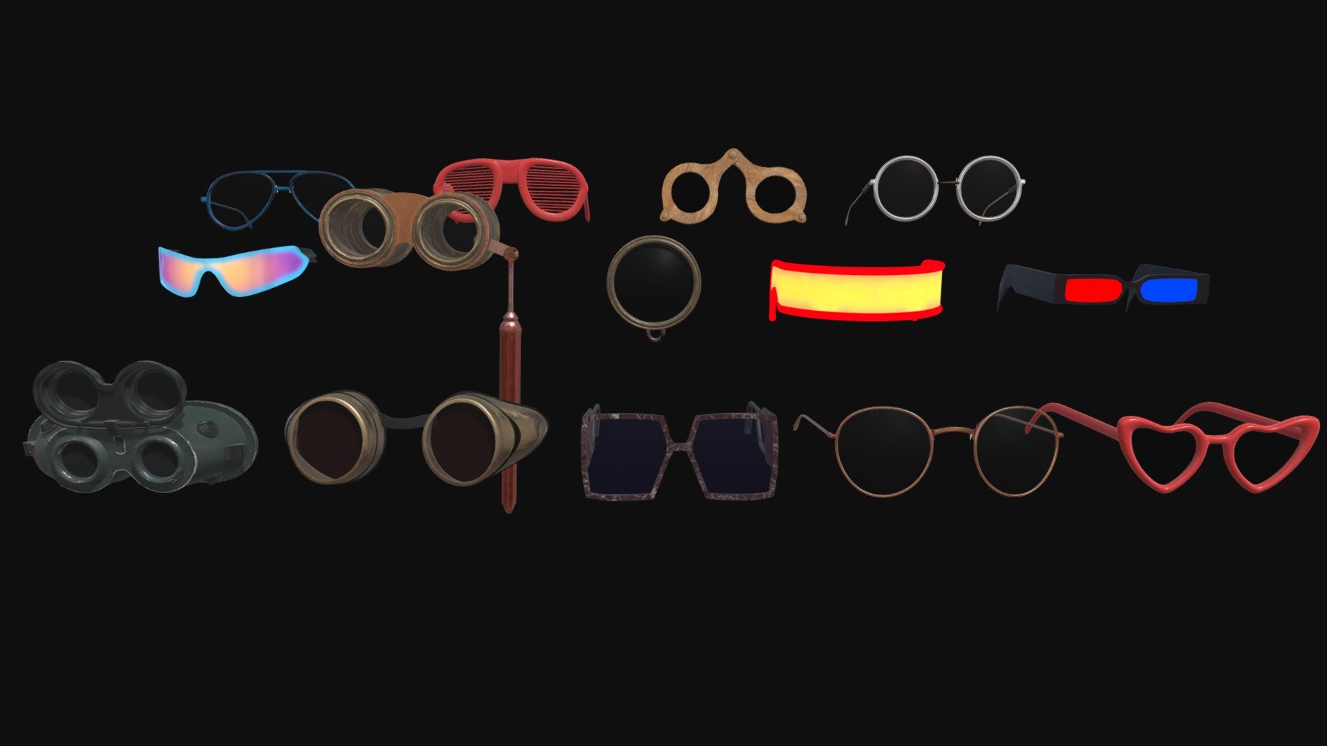 glasses collection 3d model