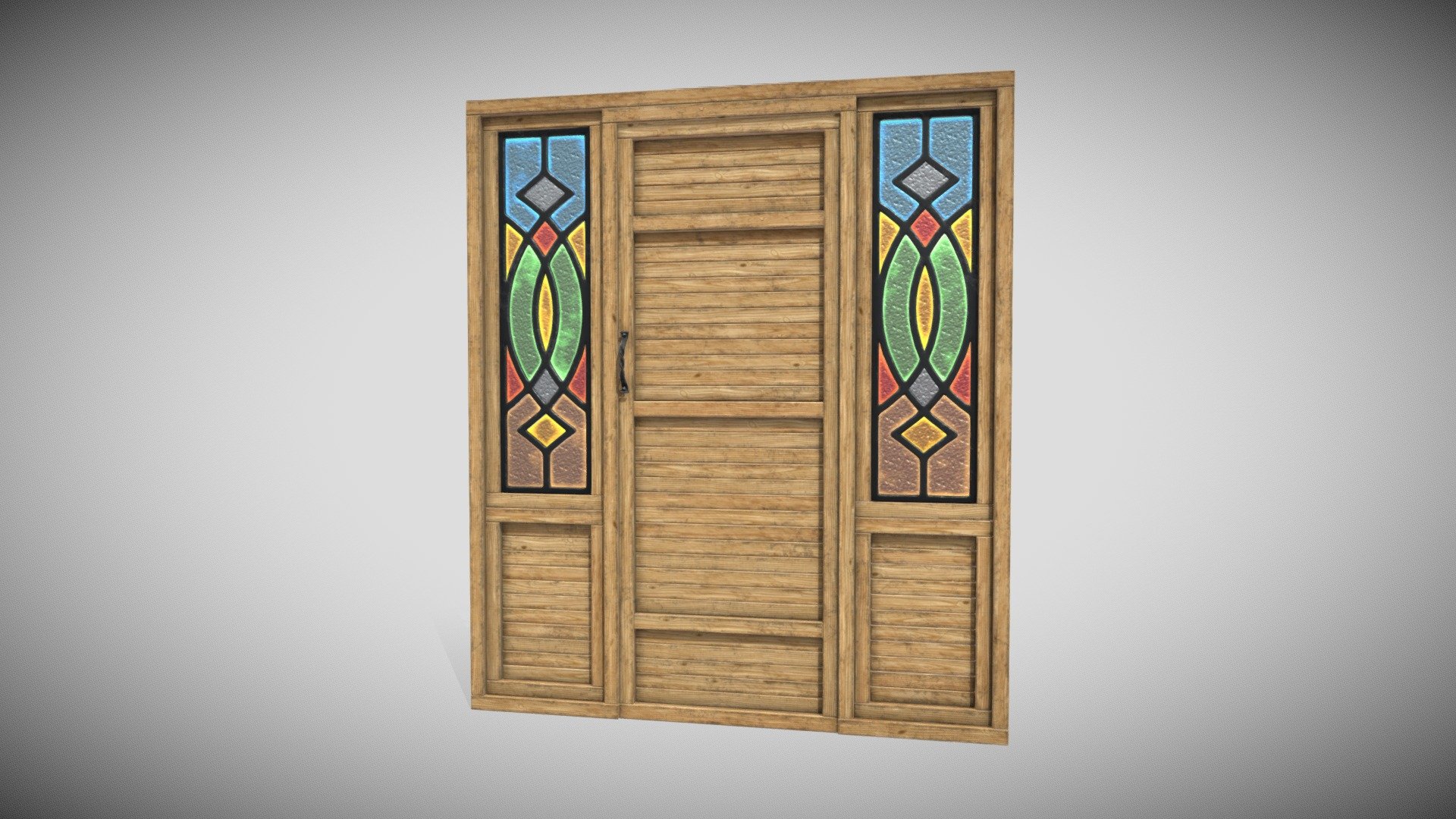 Door_ Simple_ Glassed 3d model