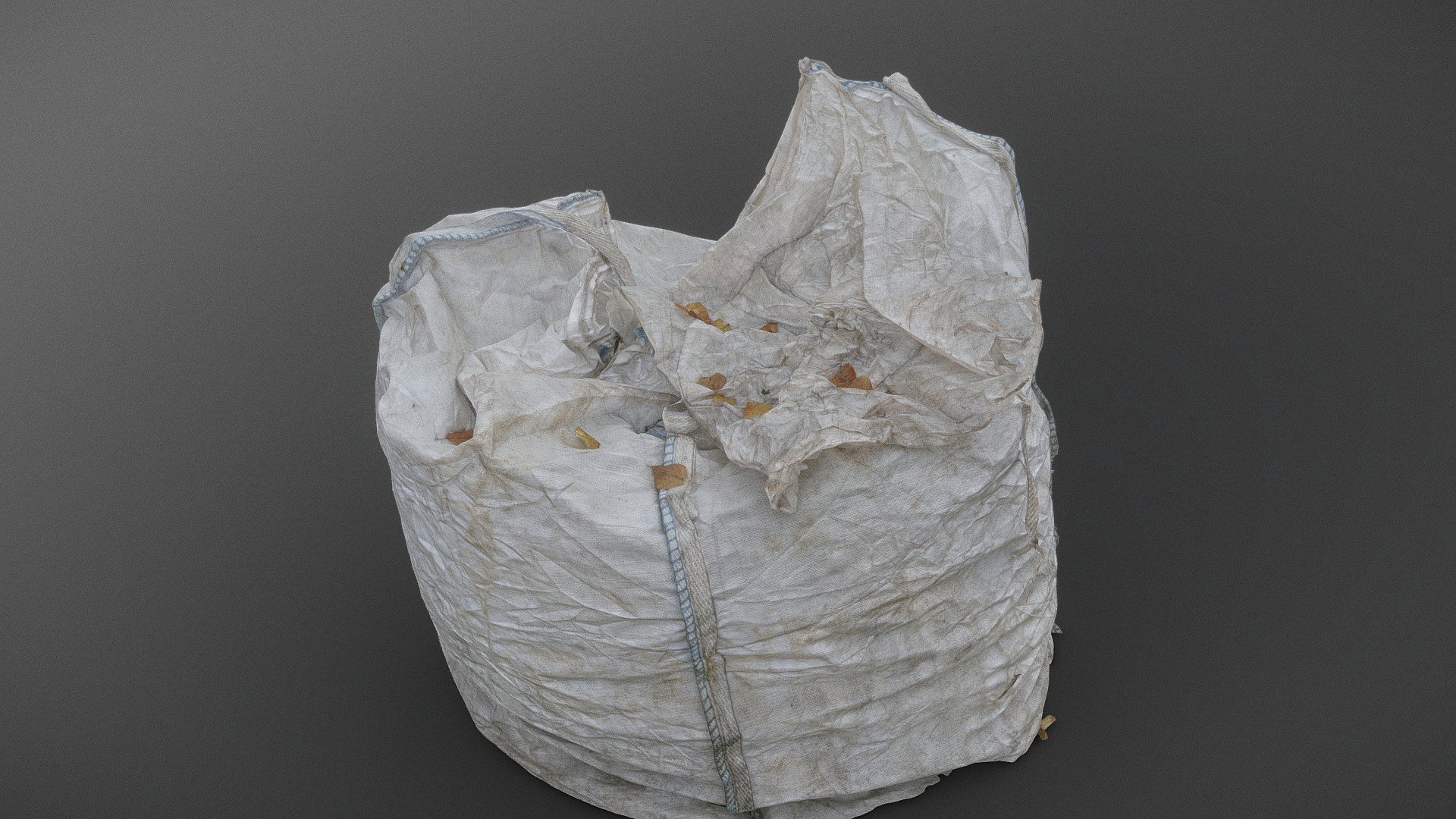 White gardening garbage leaf collection bag 3d model