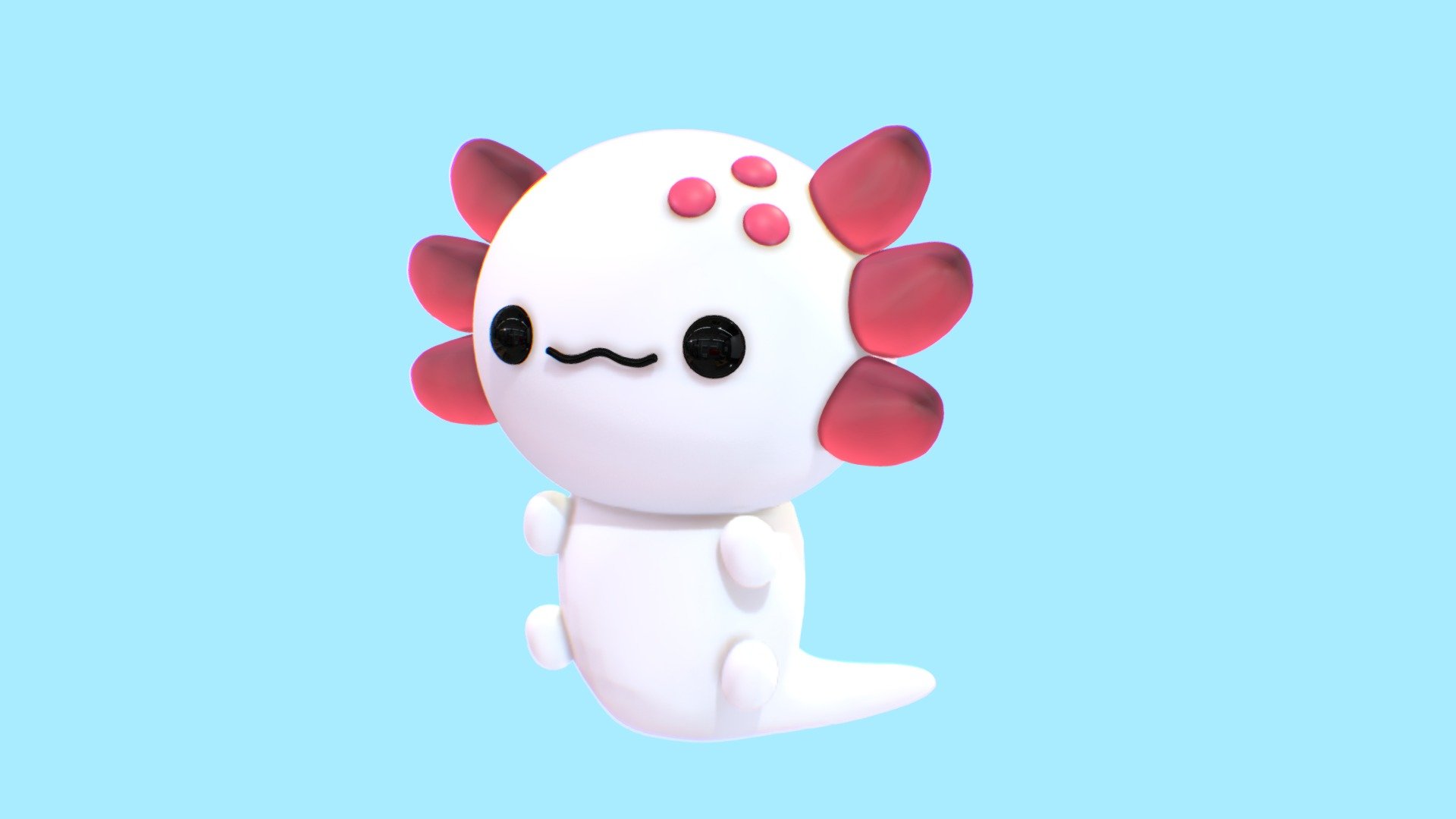 Cute Axolotl 3d model