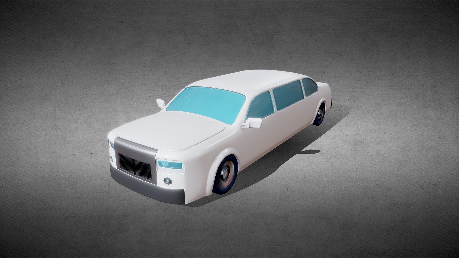 Low Poly Vehicle Vanilla Limousine 3d model