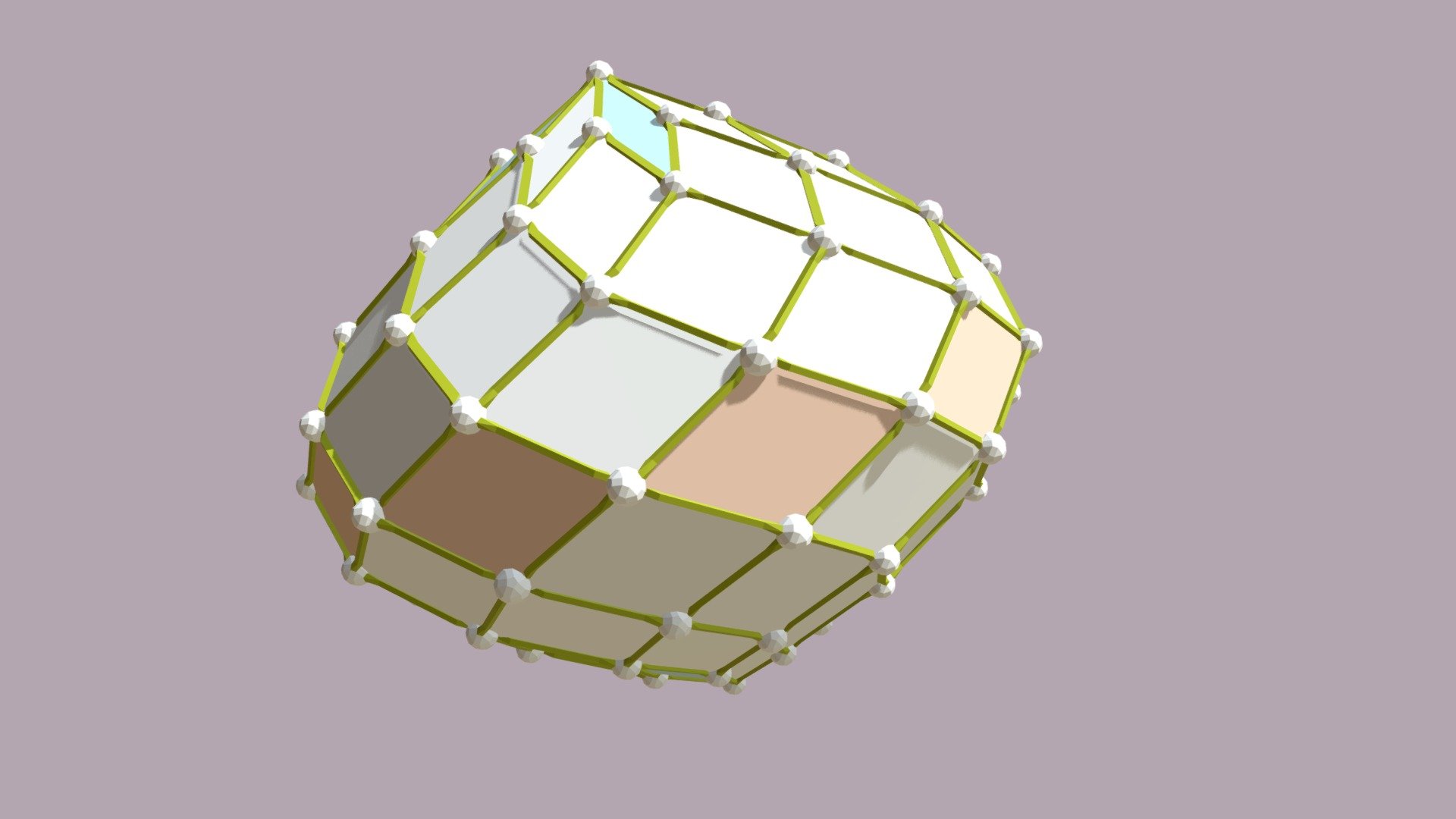 90 Faced Rhombic Zonohedron 3d model