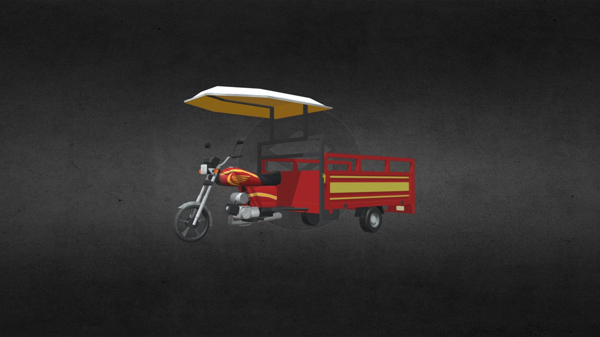 Low Poly Loader Rickshaw 3d model