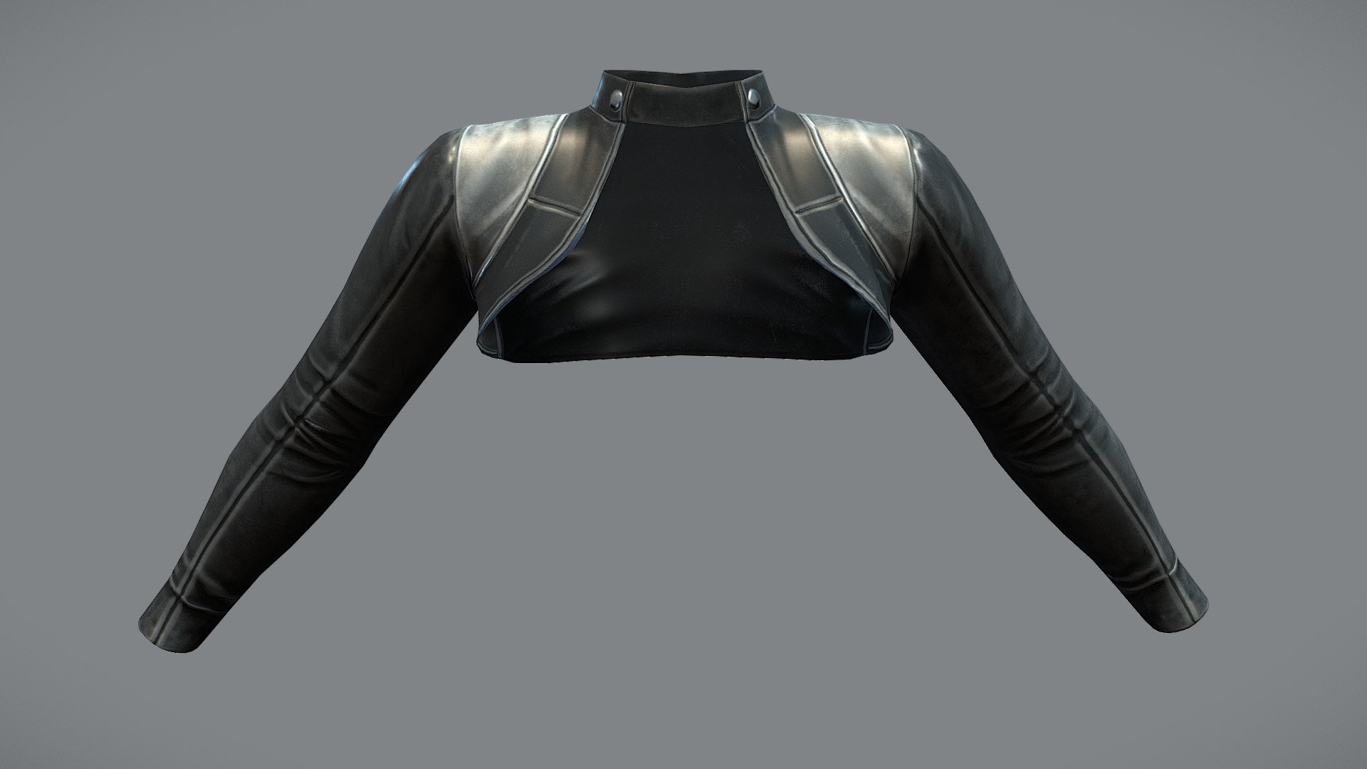 Female Leather Bolero Jacket 3d model