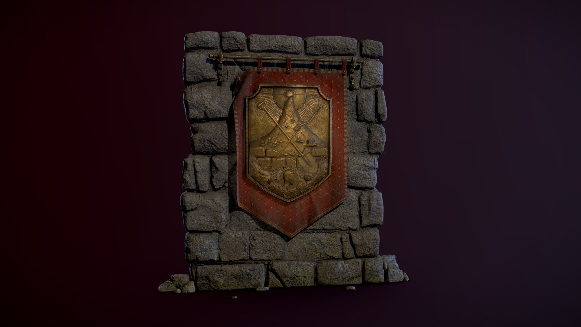 Family coat of arms 3d model