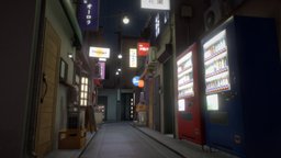 Japanese street at night