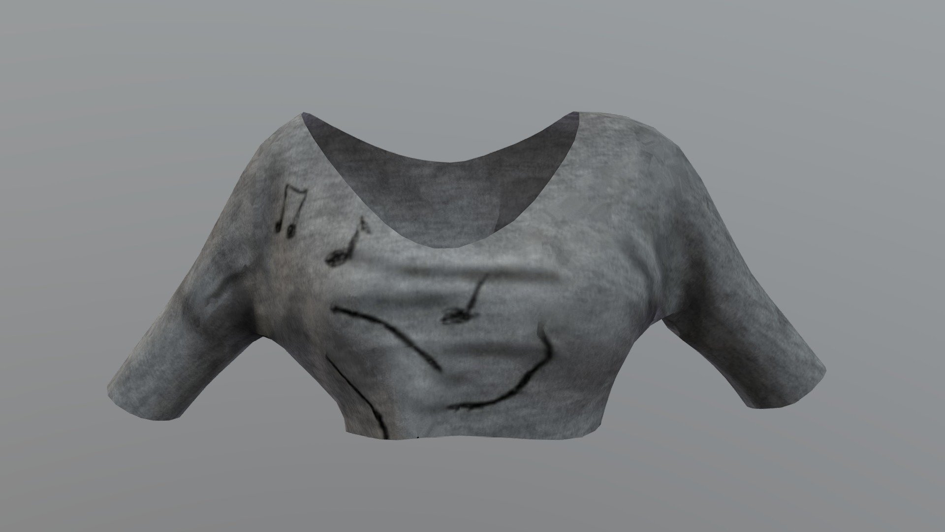 Female Off Shoulder Crop Sweater 3d model