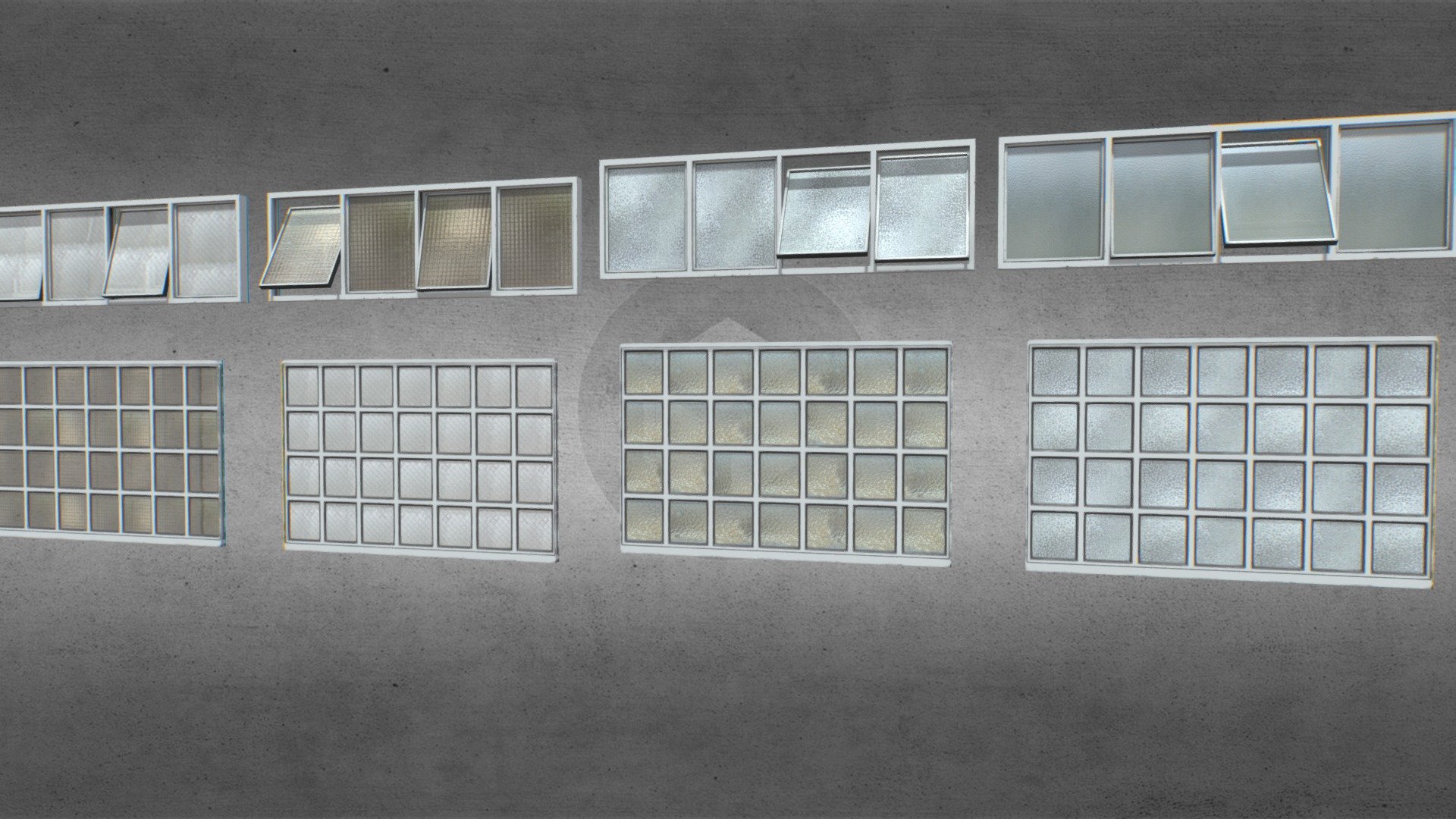 Factory windows pack 1 3d model