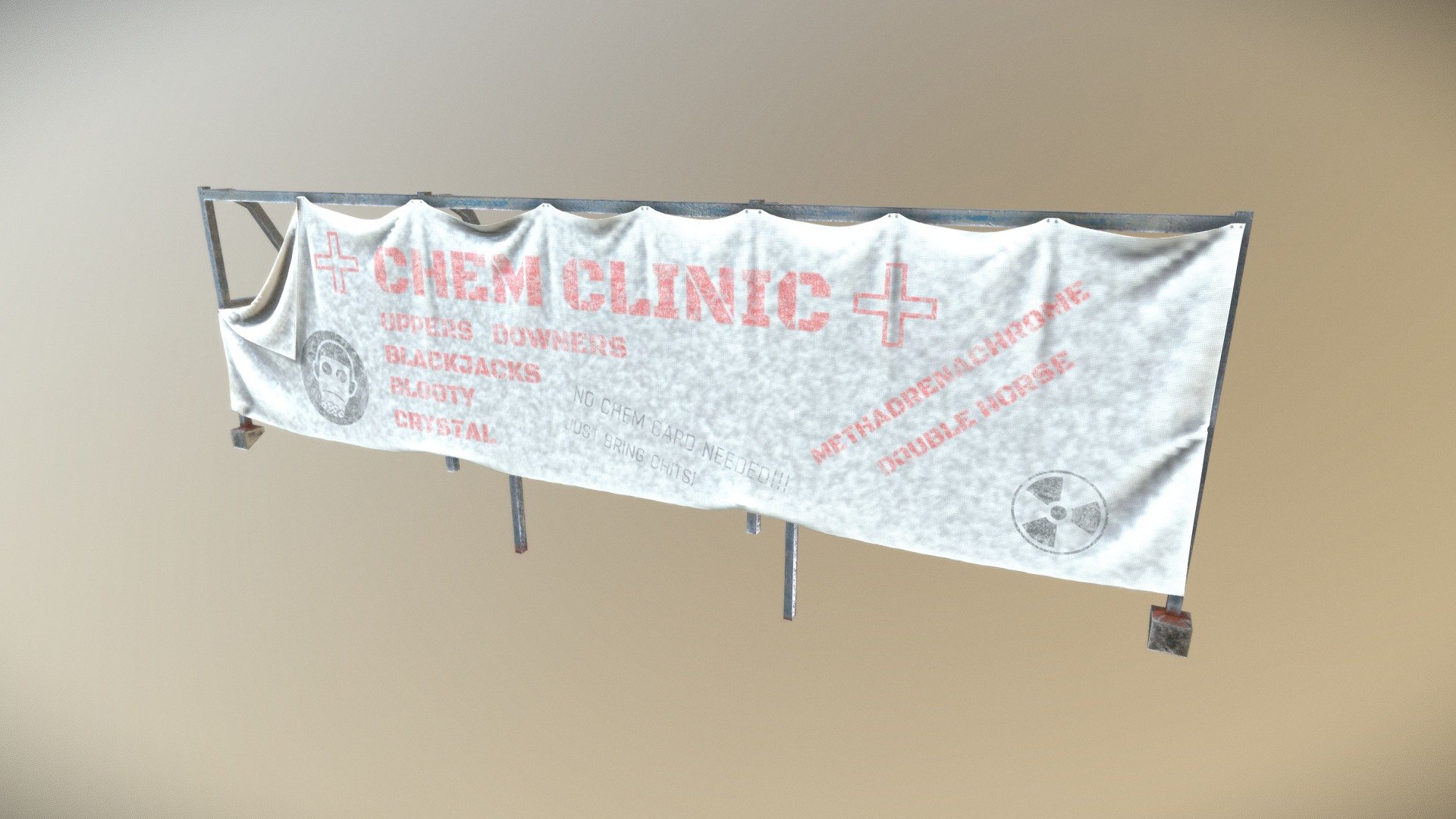 Cyberpunk style sign 3d model