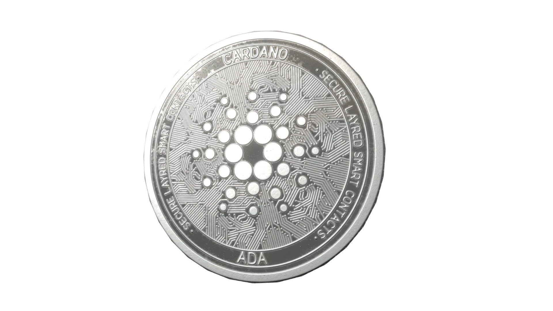 Cardano crypto coin 3d model