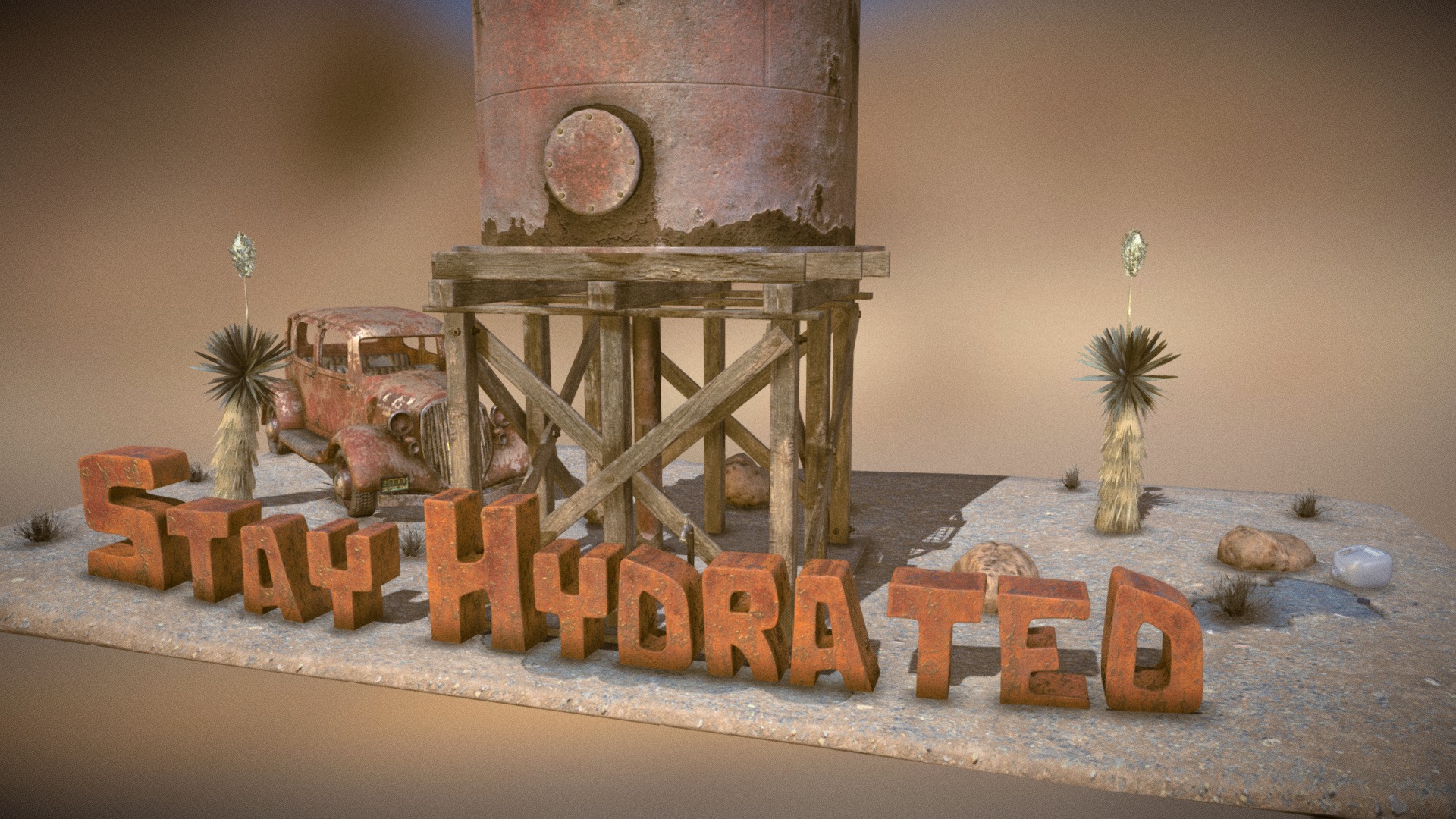 Stay Hydrated Promo Scene 3d model