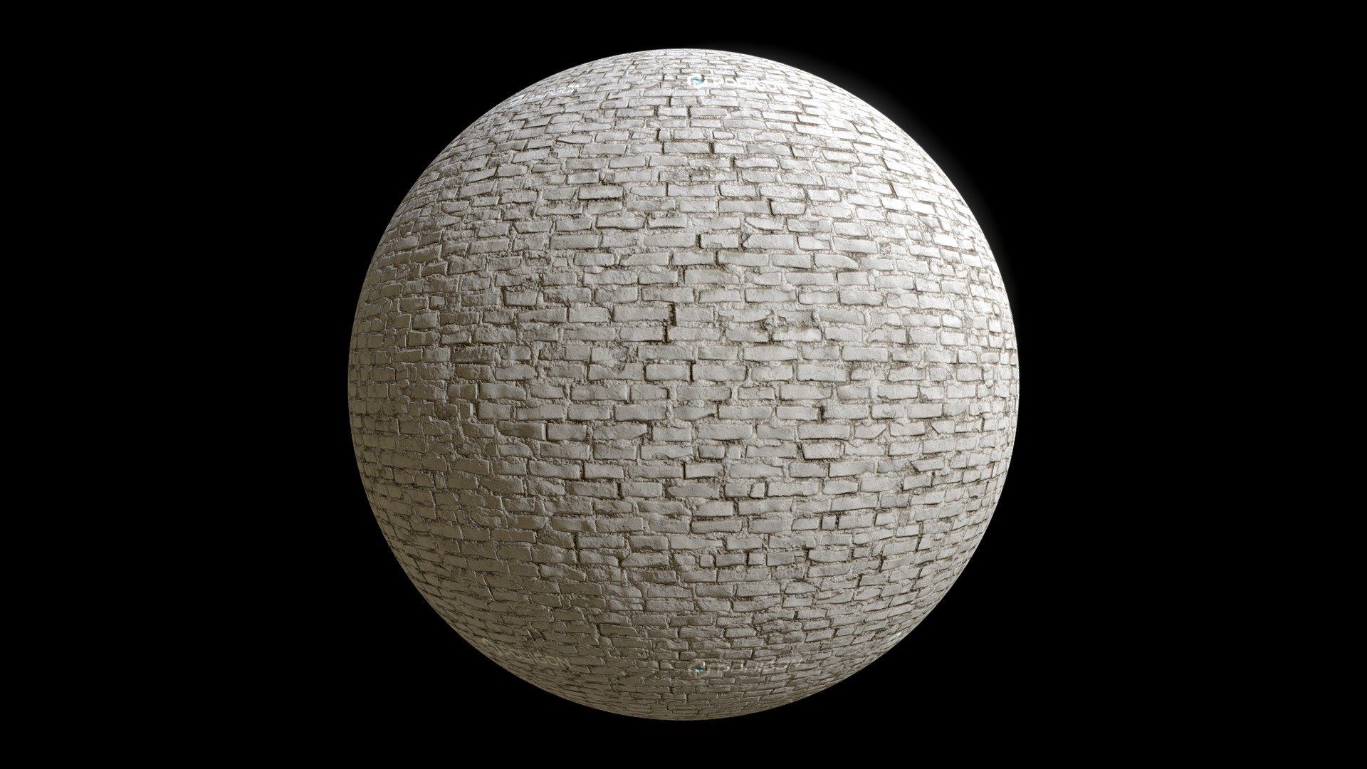 Bricks Dusty Painted White 001 3d model