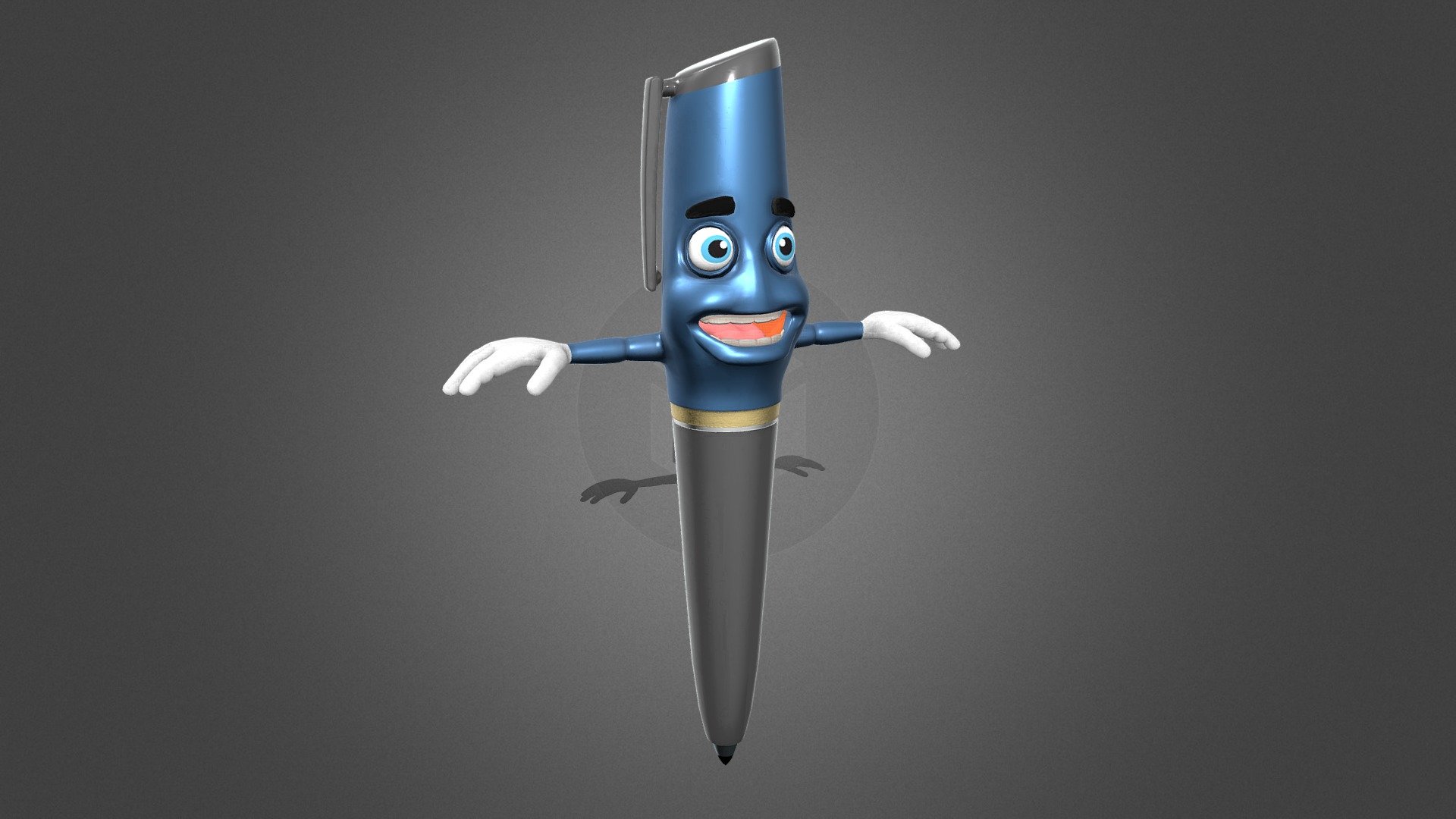 Business Pen Character 3d model